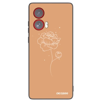 Picasee fekete szilikon tok az alábbi mobiltelefonokra Motorola Edge 50 Fusion - Peonies