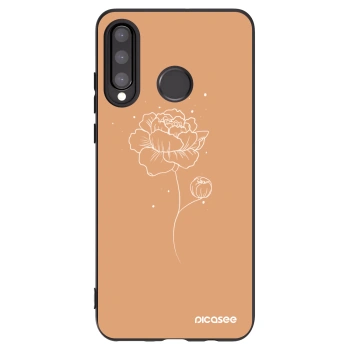 Picasee fekete szilikon tok az alábbi mobiltelefonokra Huawei P30 Lite - Peonies