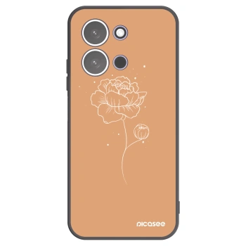 Picasee fekete szilikon tok az alábbi mobiltelefonokra Xiaomi Redmi 15C 5G - Peonies