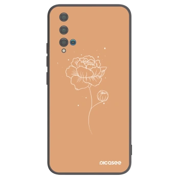 Picasee fekete szilikon tok az alábbi mobiltelefonokra Huawei Nova 5T - Peonies