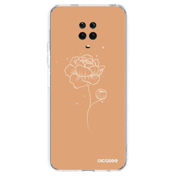 Picasee átlátszó szilikon tok az alábbi mobiltelefonokra Xiaomi Redmi Note 9 Pro - Peonies