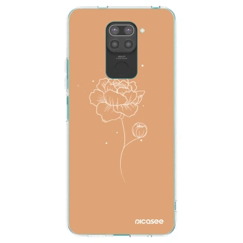 Picasee fekete szilikon tok az alábbi mobiltelefonokra Xiaomi Redmi Note 9 - Peonies