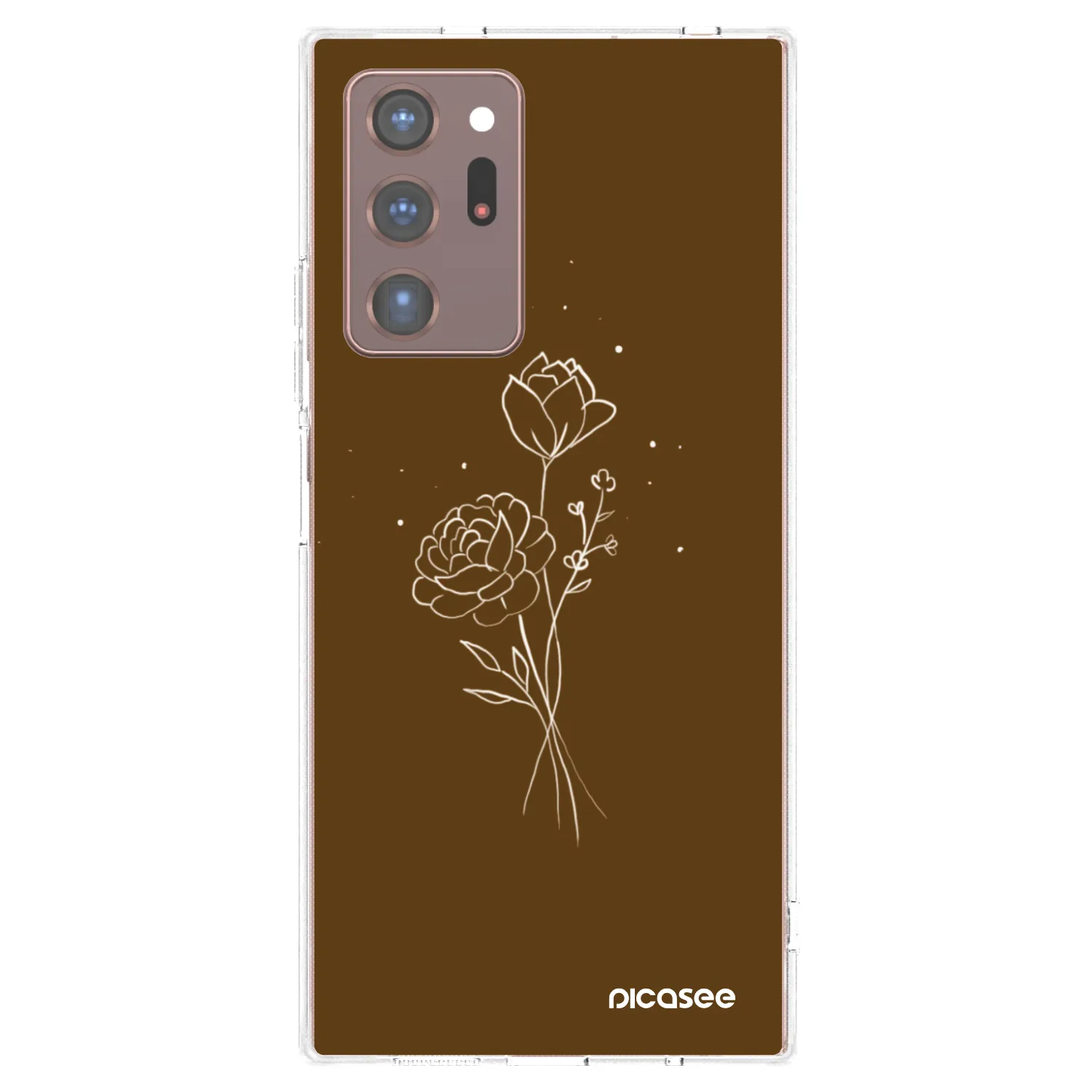 Picasee átlátszó szilikon tok az alábbi mobiltelefonokra Samsung Galaxy Note 20 Ultra - Brown flowers
