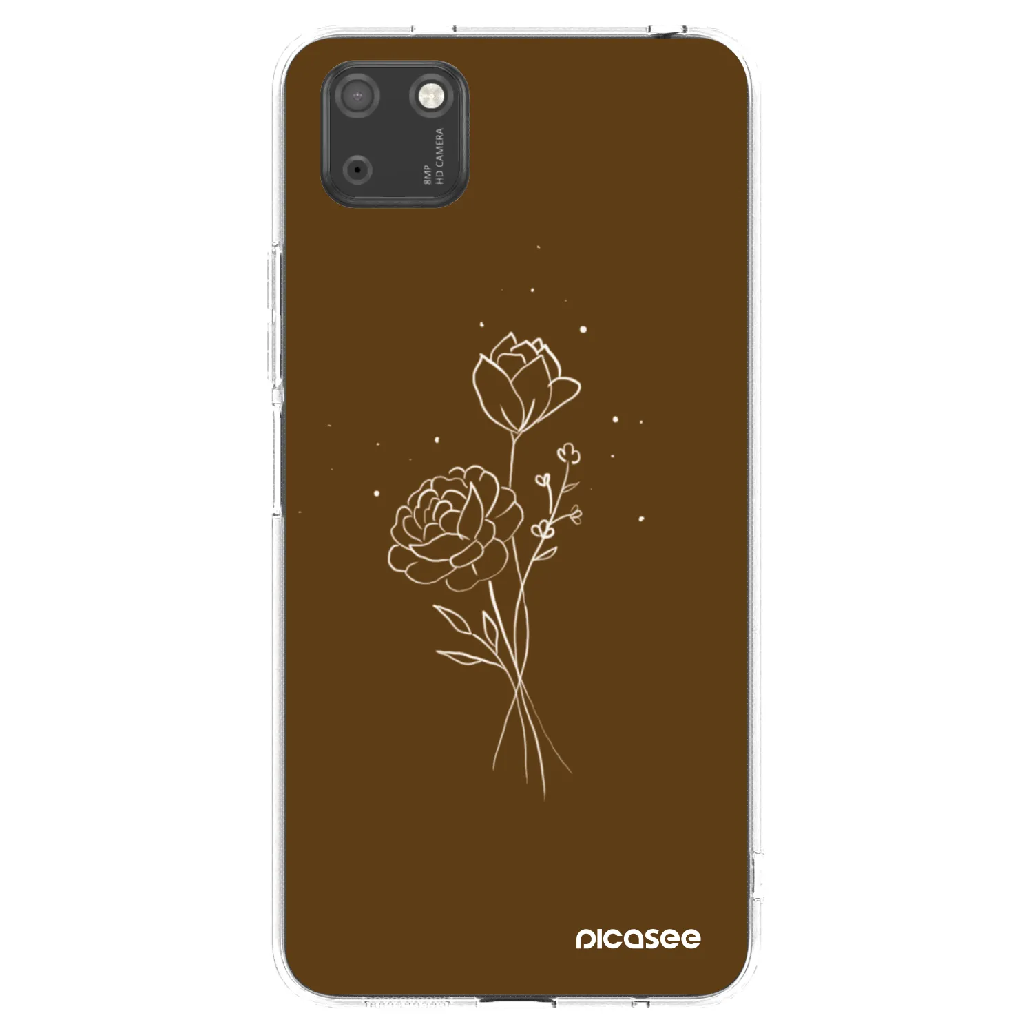 Picasee átlátszó szilikon tok az alábbi mobiltelefonokra Huawei Y5P - Brown flowers