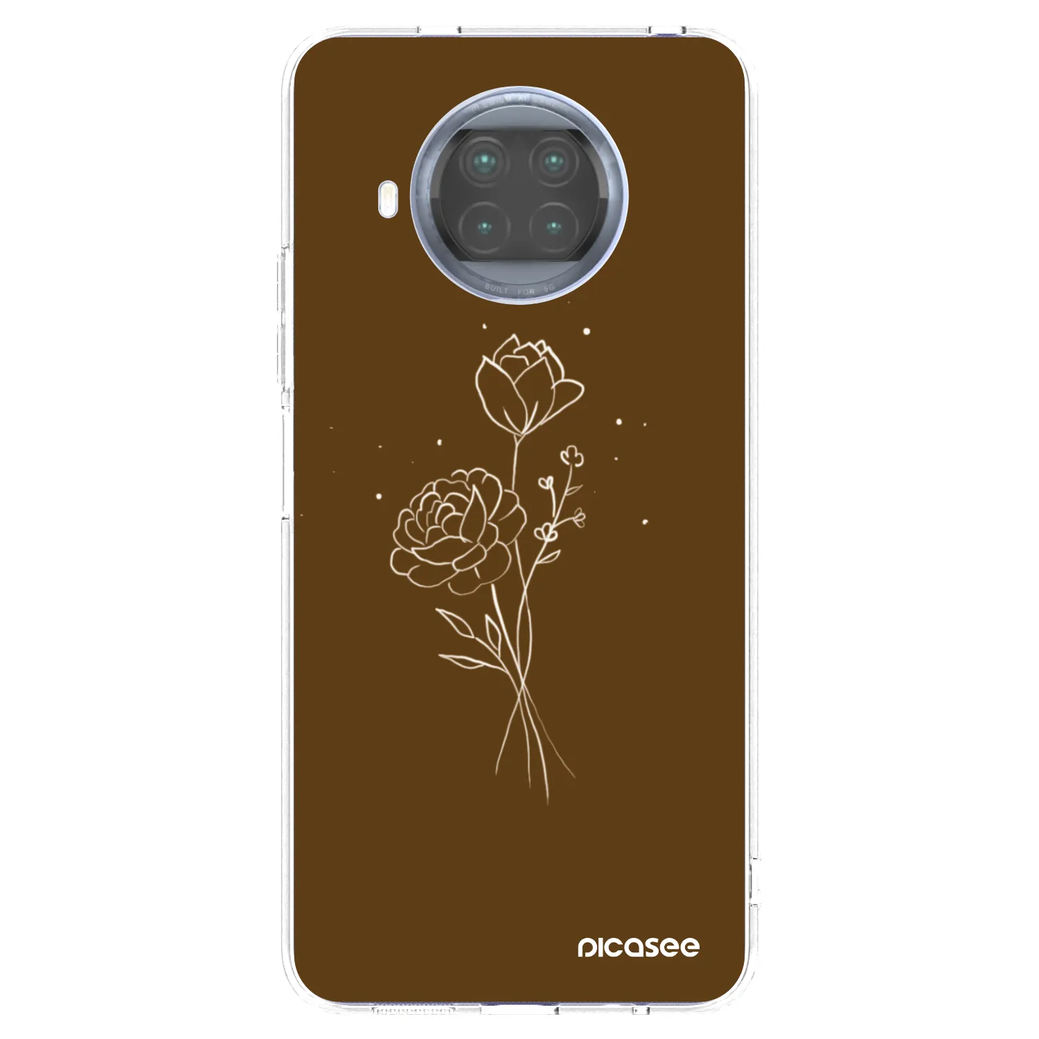 Picasee átlátszó szilikon tok az alábbi mobiltelefonokra Xiaomi Mi 10T Lite - Brown flowers