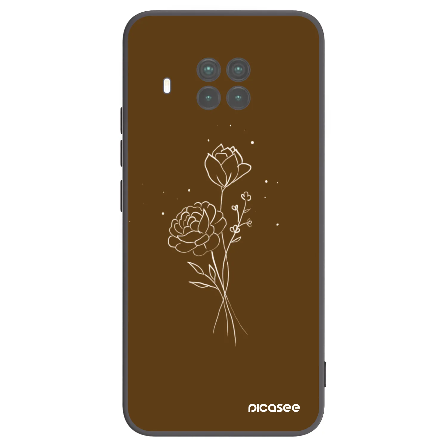 Picasee fekete szilikon tok az alábbi mobiltelefonokra Xiaomi Mi 10T Lite - Brown flowers