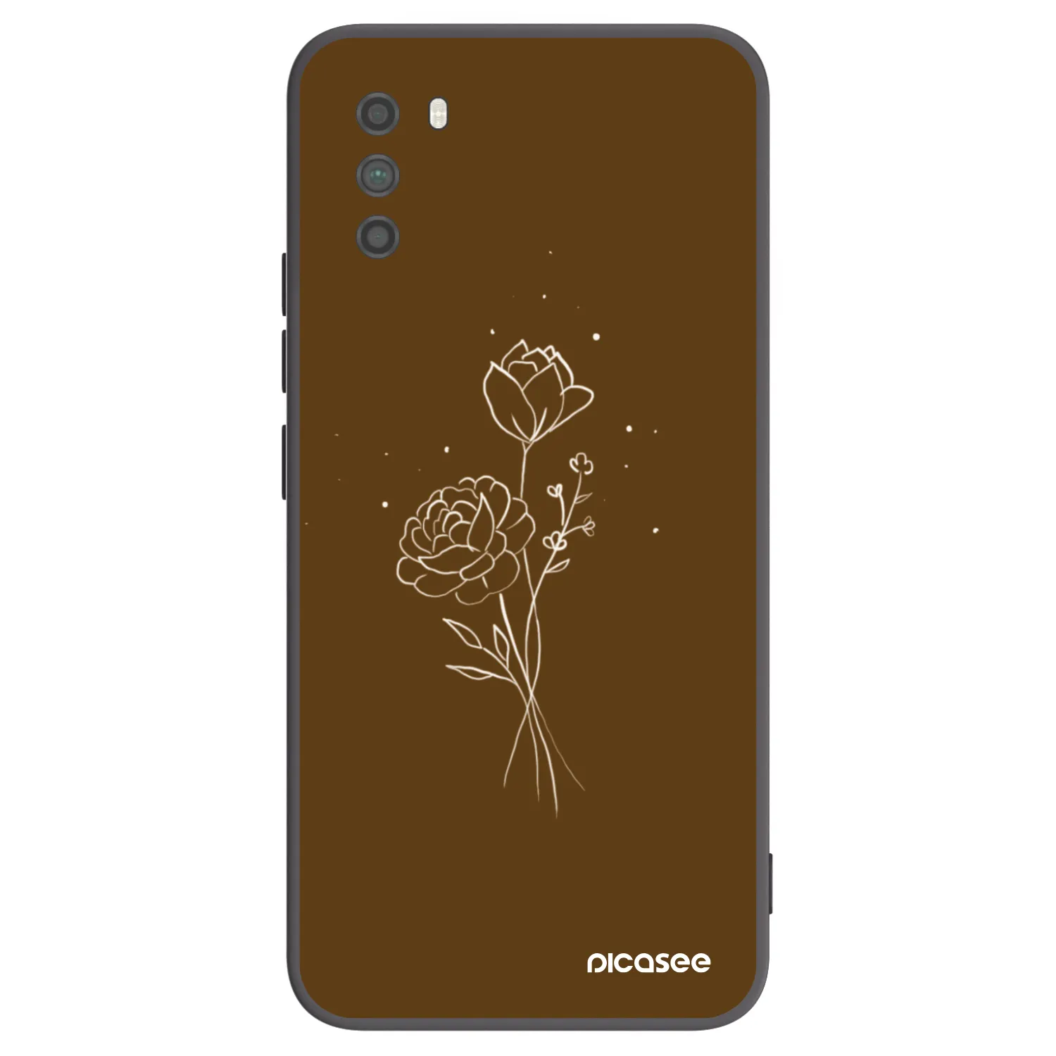 Picasee fekete szilikon tok az alábbi mobiltelefonokra Xiaomi Poco M3 - Brown flowers