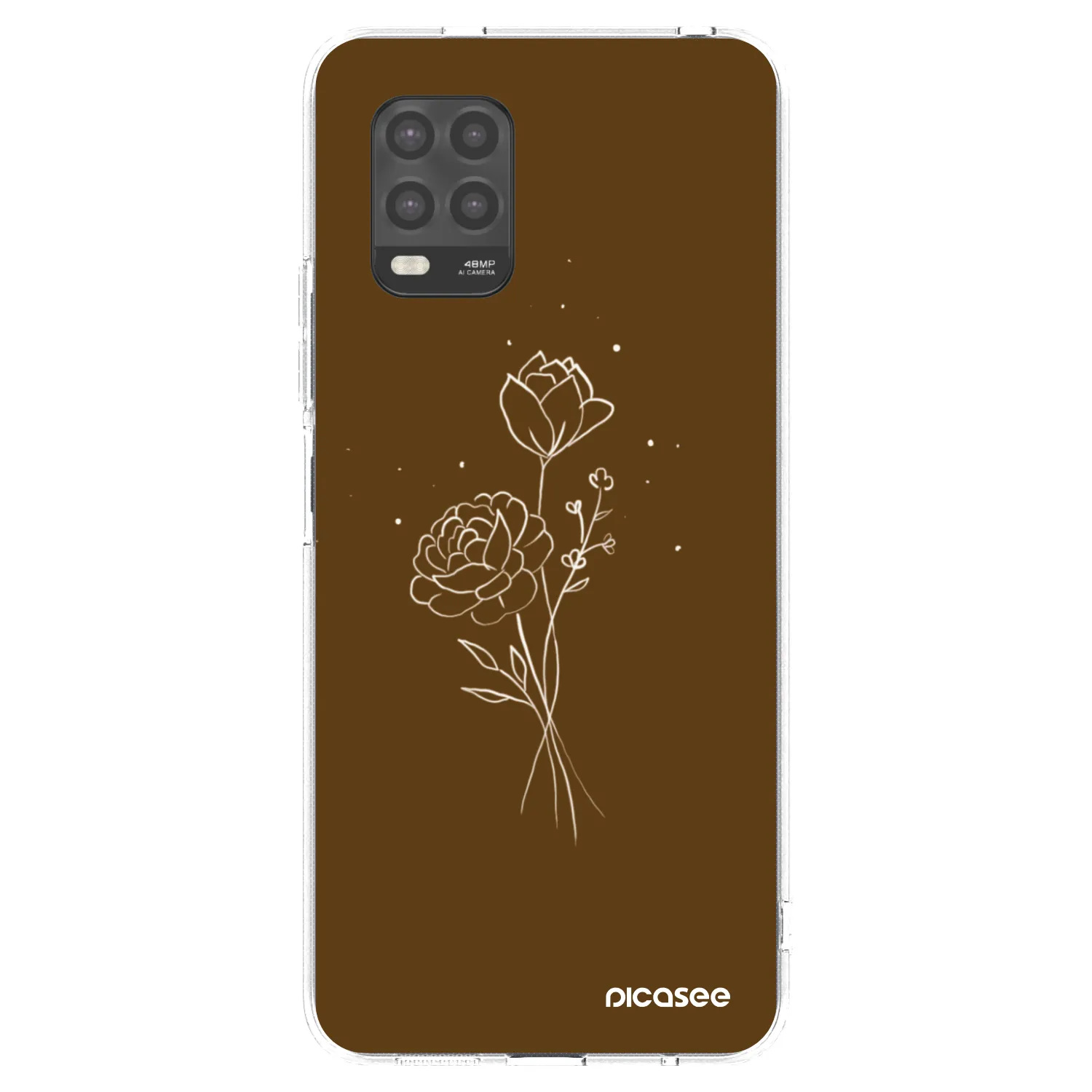 Picasee átlátszó szilikon tok az alábbi mobiltelefonokra Xiaomi Mi 10 Lite - Brown flowers
