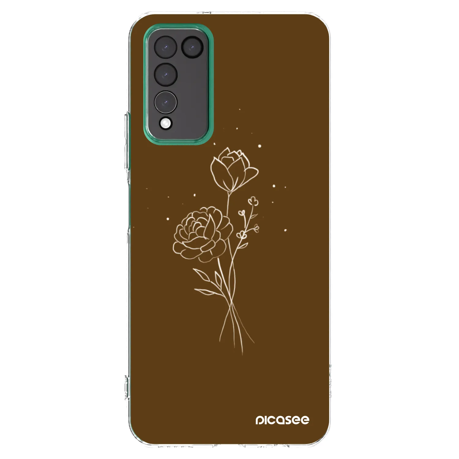 Picasee átlátszó szilikon tok az alábbi mobiltelefonokra Honor 10X Lite - Brown flowers