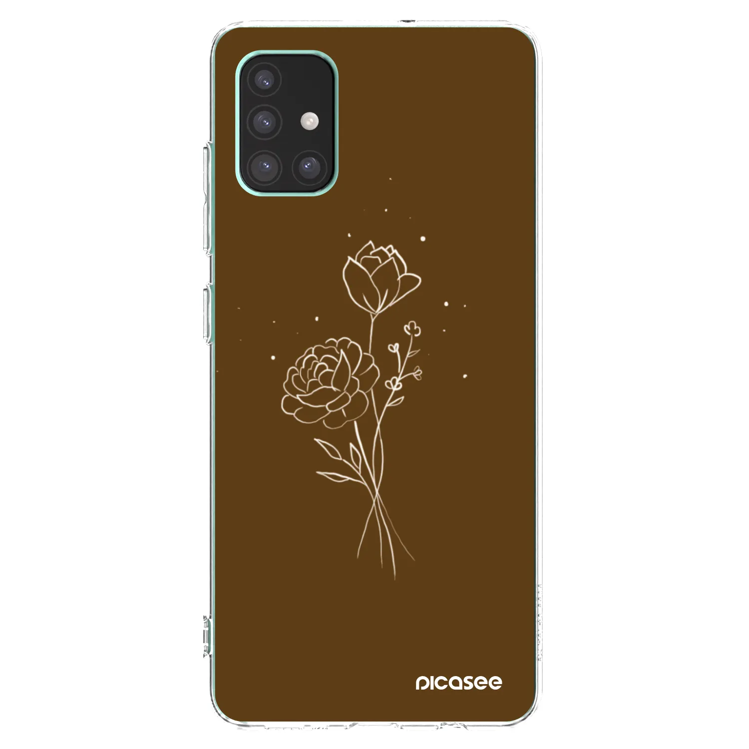 Picasee átlátszó szilikon tok az alábbi mobiltelefonokra Samsung Galaxy M51 M515F - Brown flowers