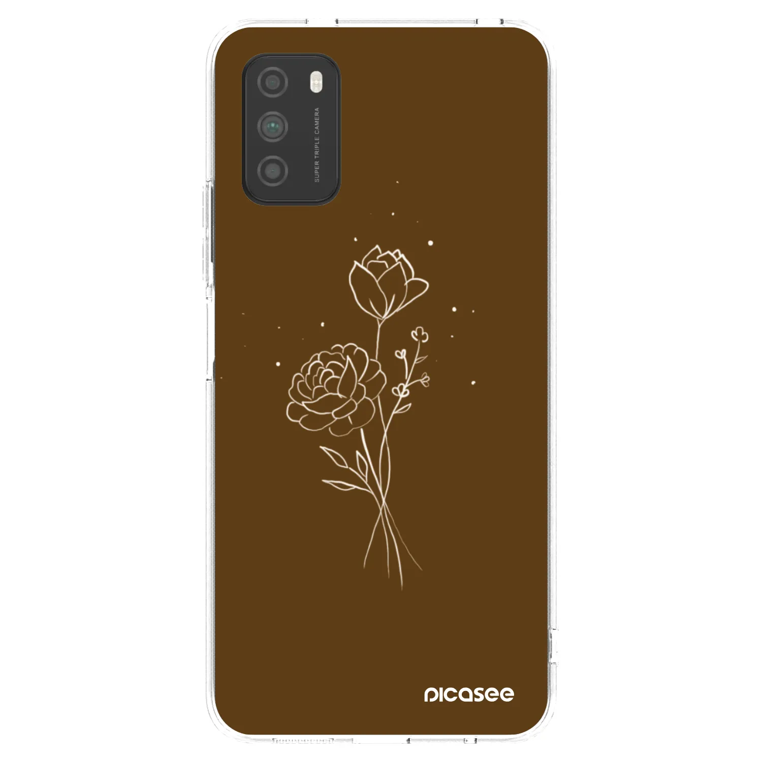 Picasee átlátszó szilikon tok az alábbi mobiltelefonokra Xiaomi Poco M3 - Brown flowers