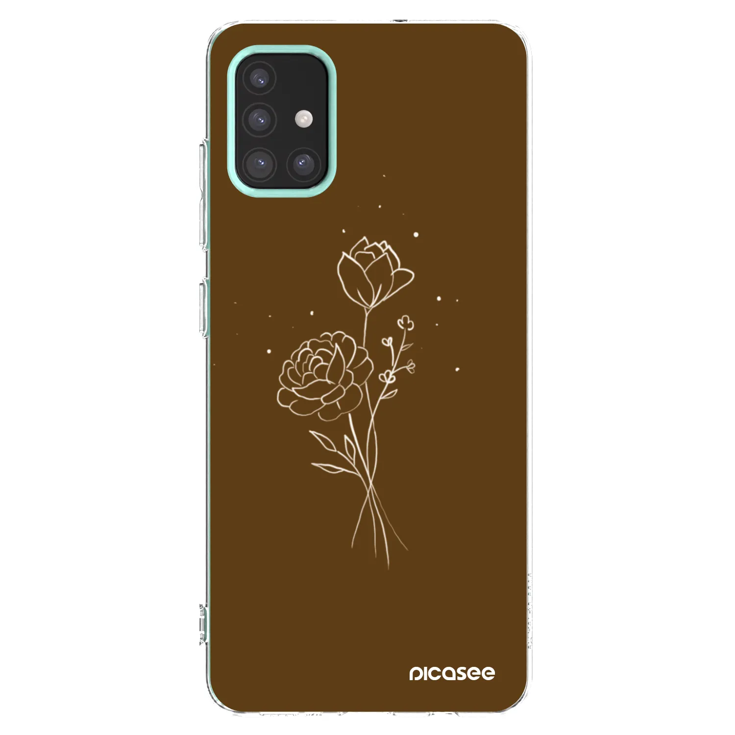 Picasee átlátszó szilikon tok az alábbi mobiltelefonokra Samsung Galaxy M31s - Brown flowers