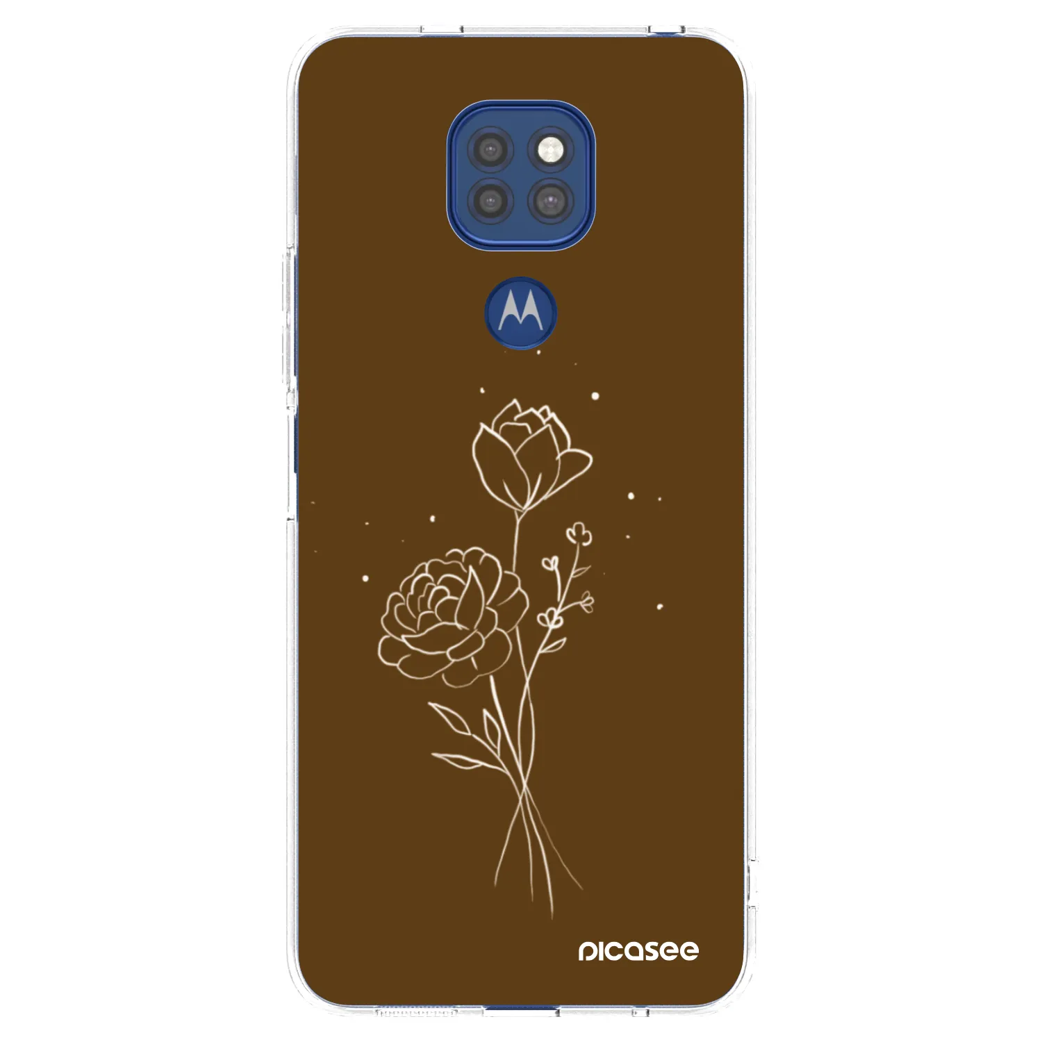 Picasee átlátszó szilikon tok az alábbi mobiltelefonokra Motorola Moto G9 Play - Brown flowers