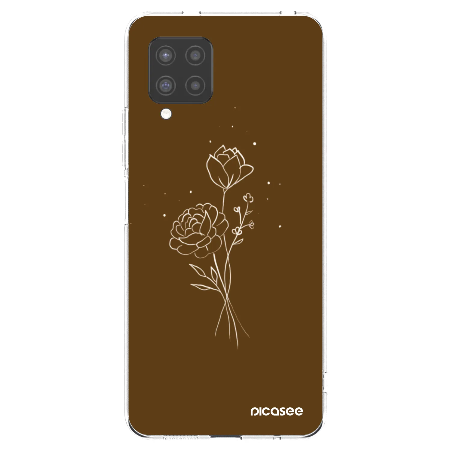 Picasee átlátszó szilikon tok az alábbi mobiltelefonokra Samsung Galaxy A42 A426B - Brown flowers