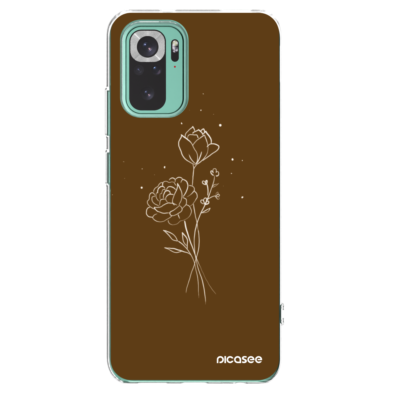 Picasee átlátszó szilikon tok az alábbi mobiltelefonokra Xiaomi Redmi Note 10 Pro - Brown flowers