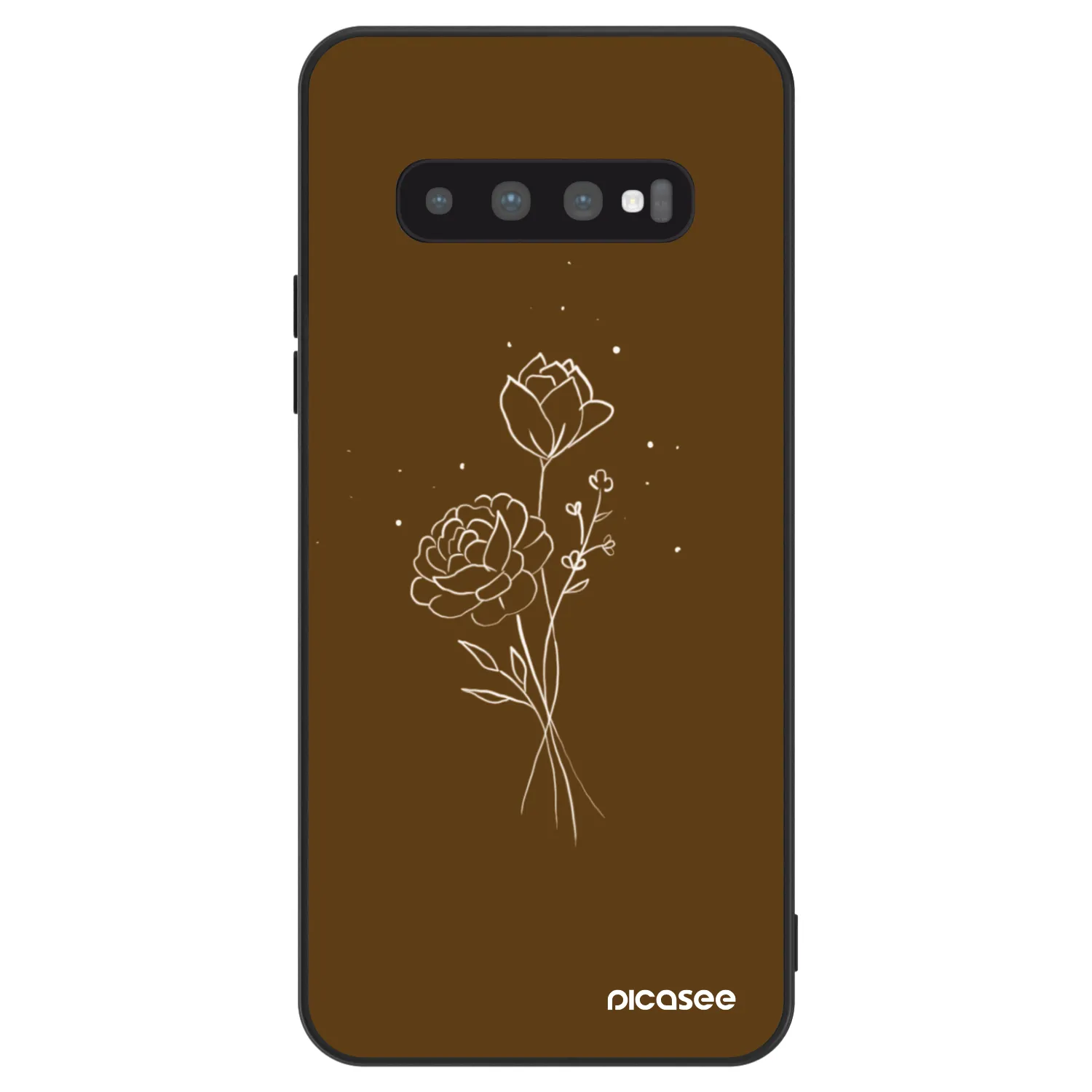 Picasee ULTIMATE CASE Samsung Galaxy S10 G973 - készülékre - Brown flowers