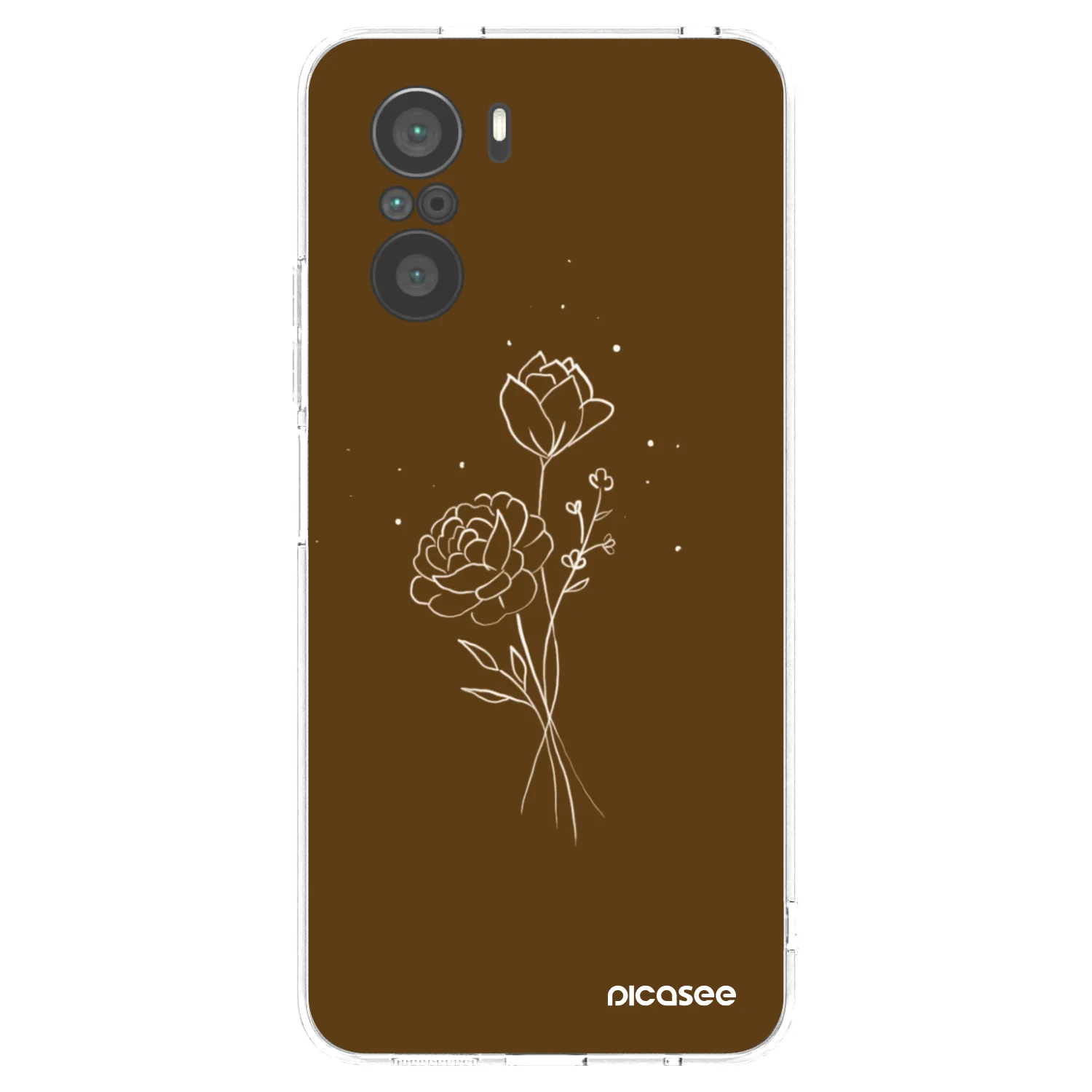 Picasee átlátszó szilikon tok az alábbi mobiltelefonokra Xiaomi Poco F3 - Brown flowers
