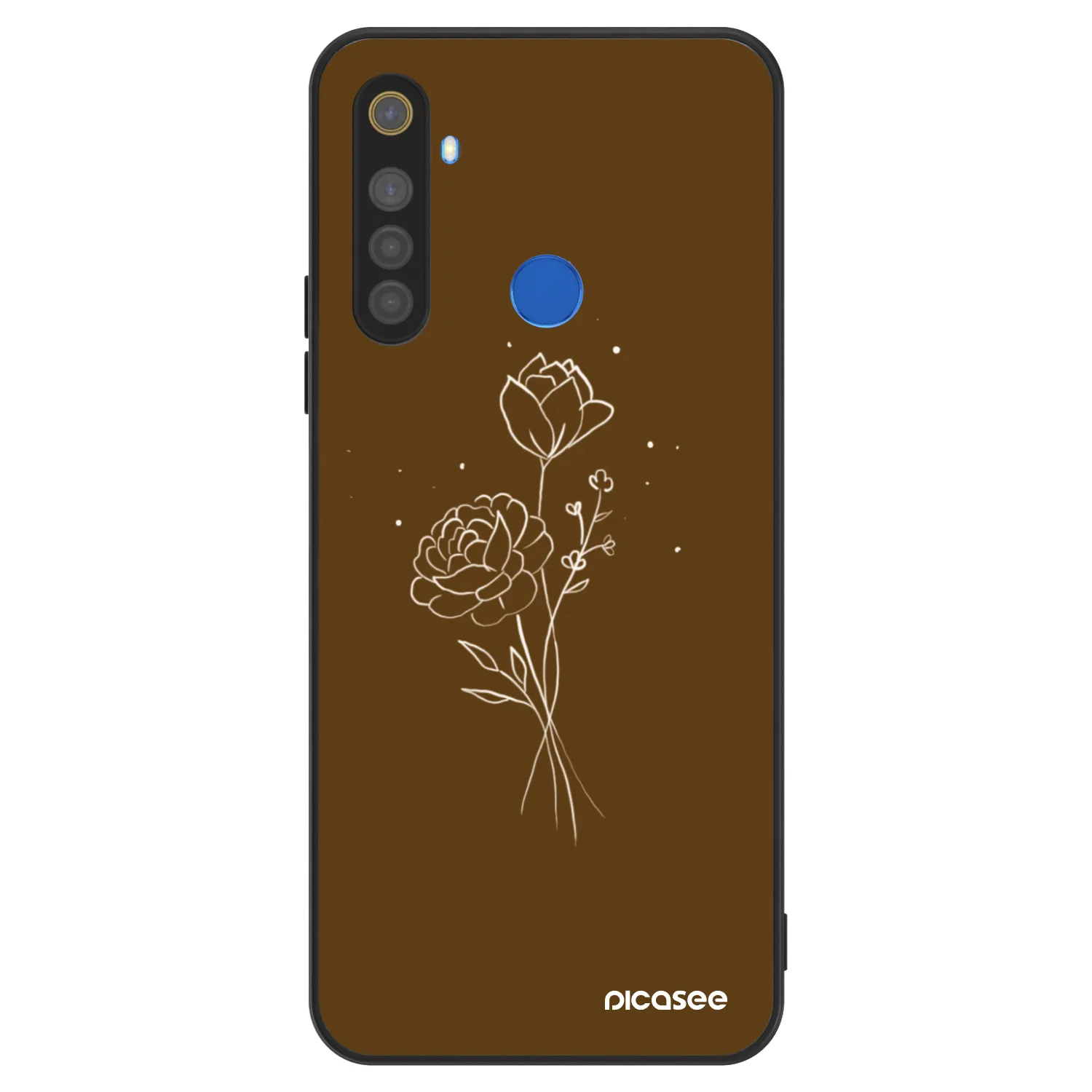Picasee ULTIMATE CASE Realme 5 - készülékre - Brown flowers