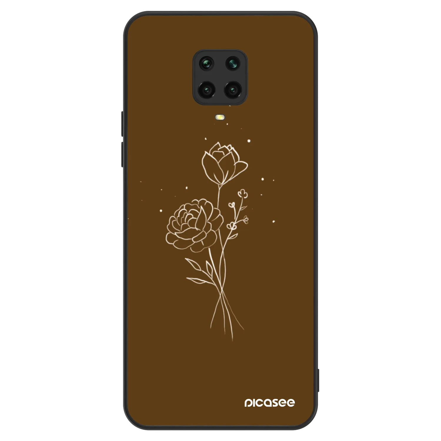 Picasee ULTIMATE CASE Xiaomi Redmi Note 9S - készülékre - Brown flowers