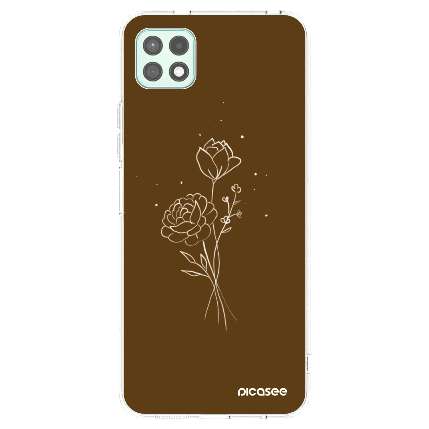 Picasee átlátszó szilikon tok az alábbi mobiltelefonokra Samsung Galaxy A22 A226B 5G - Brown flowers