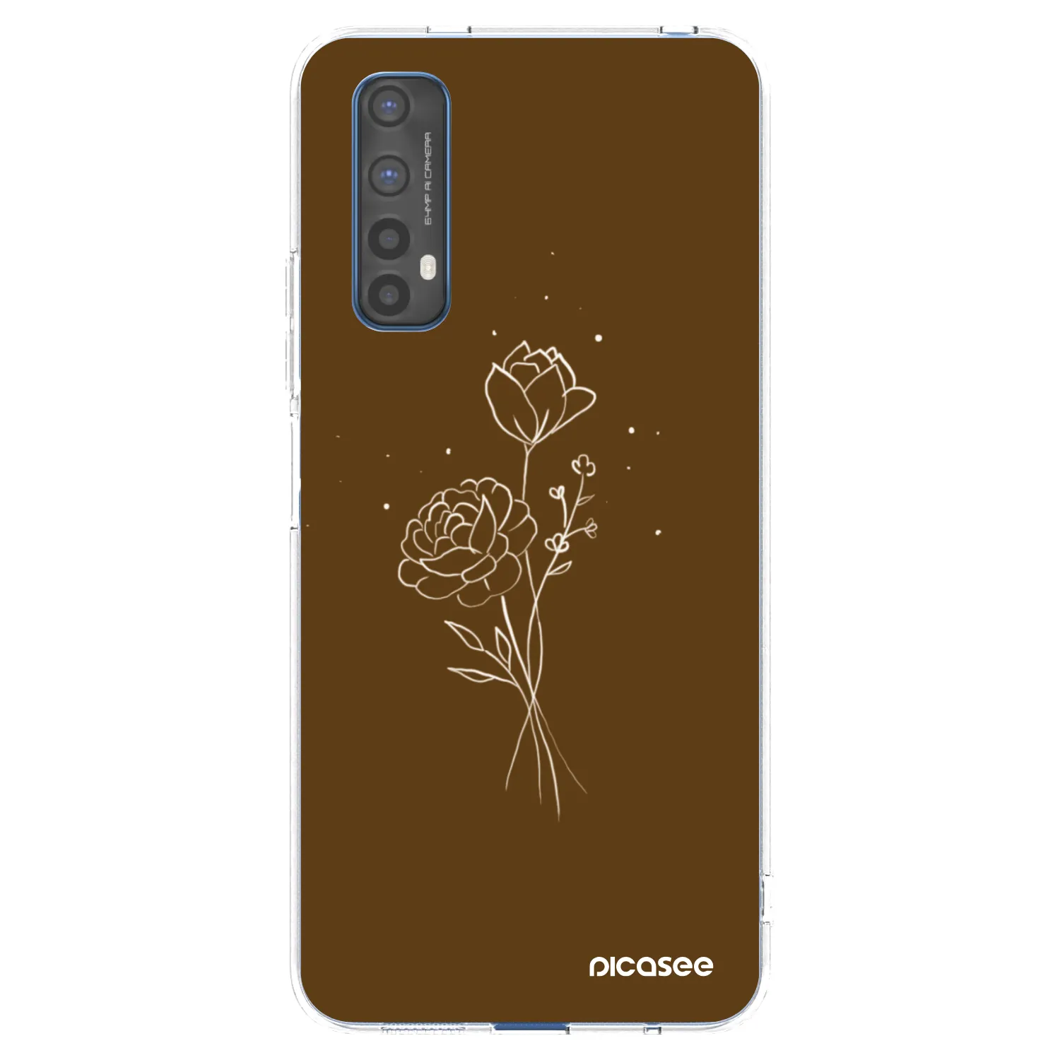 Picasee átlátszó szilikon tok az alábbi mobiltelefonokra Realme 7 - Brown flowers