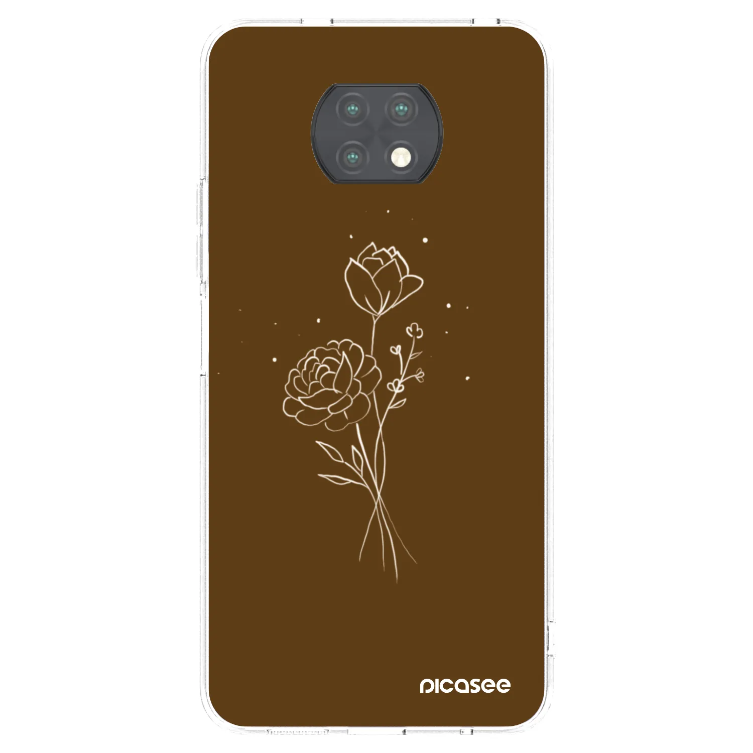 Picasee átlátszó szilikon tok az alábbi mobiltelefonokra Xiaomi Redmi Note 9T - Brown flowers
