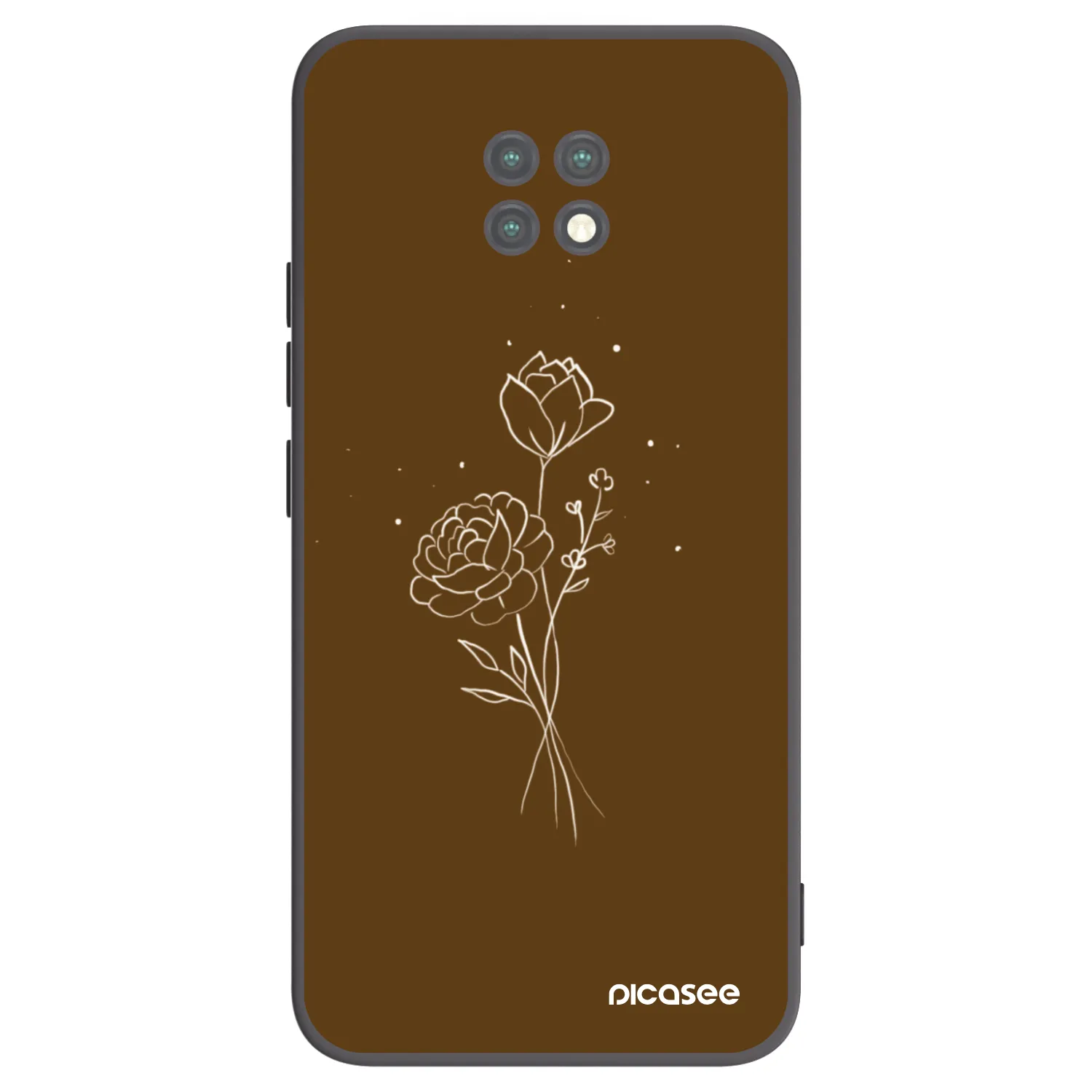 Picasee fekete szilikon tok az alábbi mobiltelefonokra Xiaomi Redmi Note 9T - Brown flowers