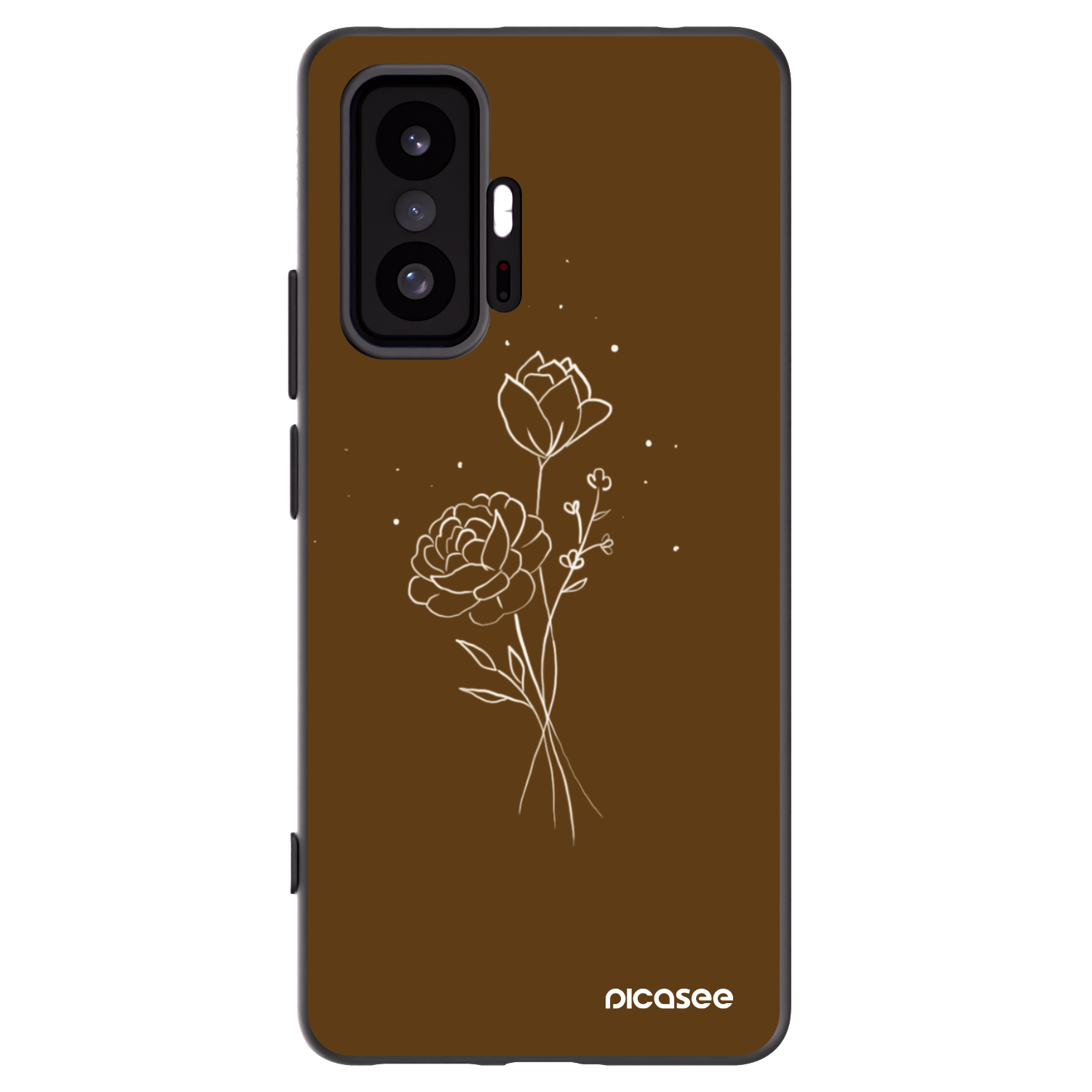 Picasee fekete szilikon tok az alábbi mobiltelefonokra Xiaomi 11T - Brown flowers