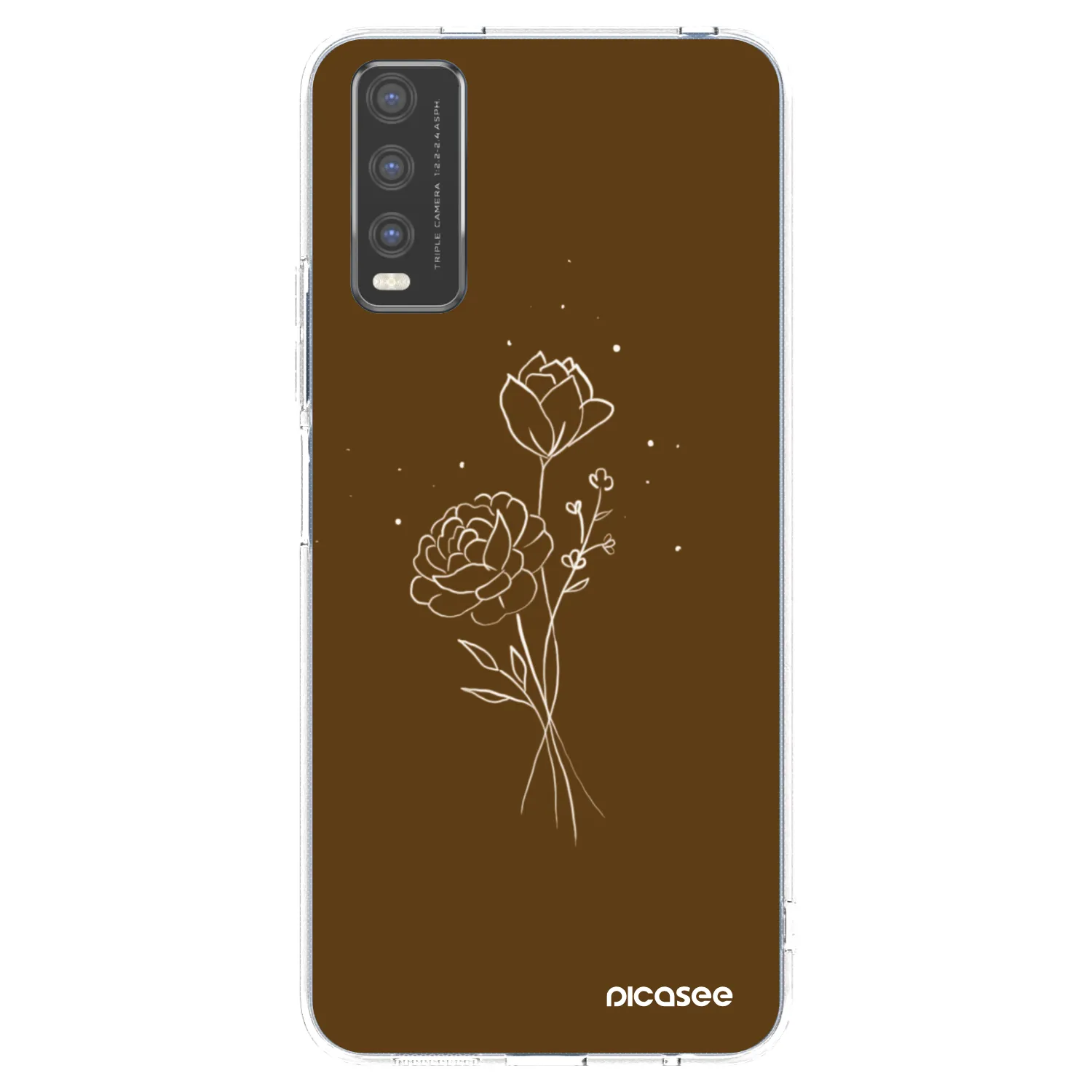 Picasee átlátszó szilikon tok az alábbi mobiltelefonokra Vivo Y20s - Brown flowers