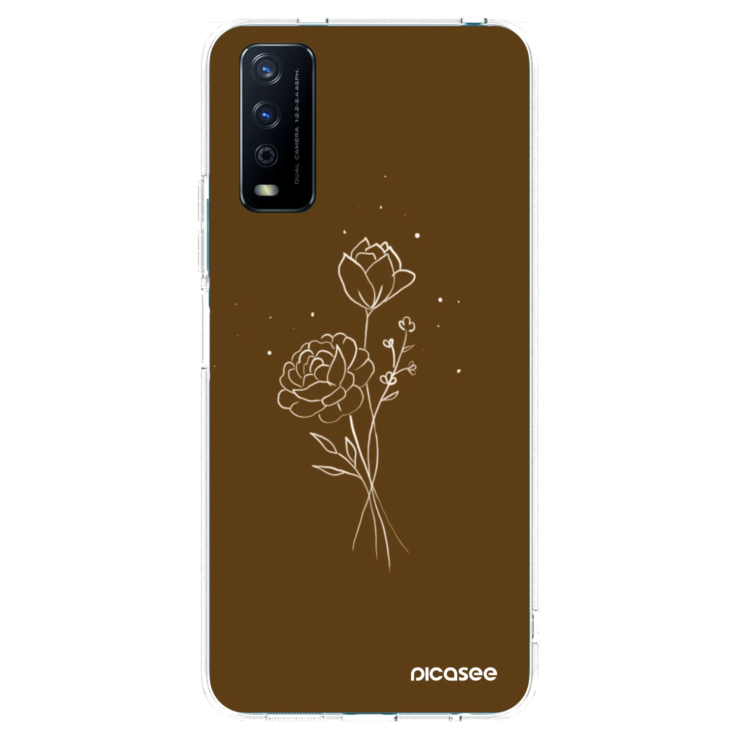 Picasee átlátszó szilikon tok az alábbi mobiltelefonokra Vivo Y11s - Brown flowers