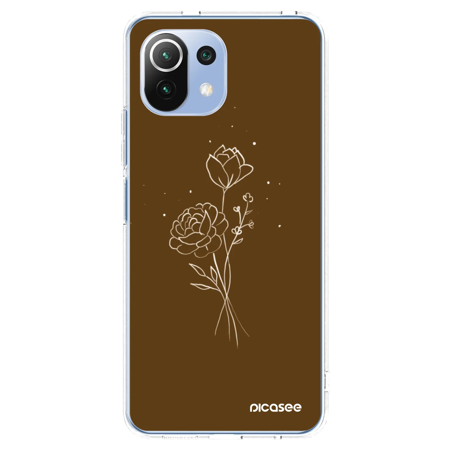 Picasee átlátszó szilikon tok az alábbi mobiltelefonokra Xiaomi 11 Lite 5G NE - Brown flowers