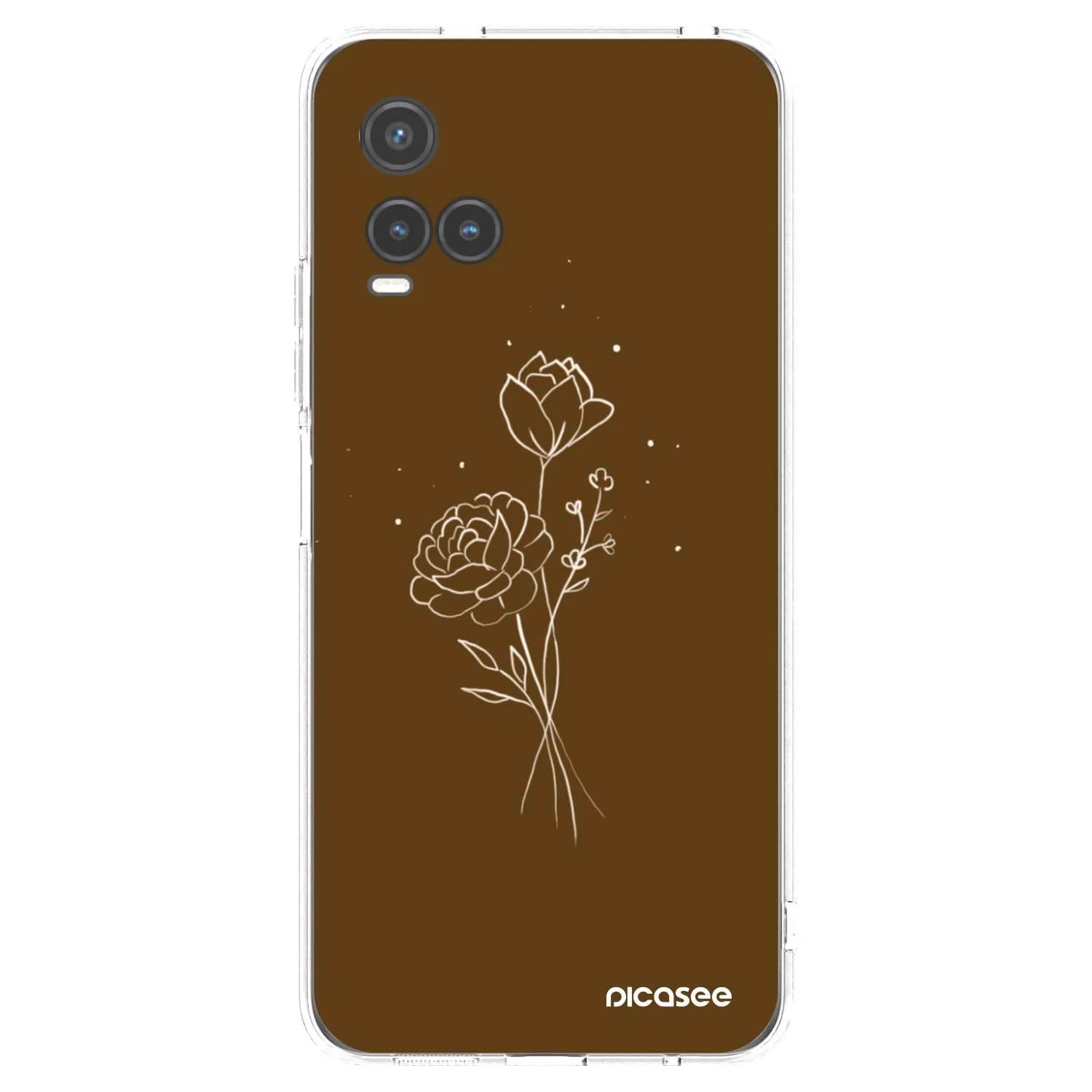 Picasee átlátszó szilikon tok az alábbi mobiltelefonokra Vivo Y33s - Brown flowers
