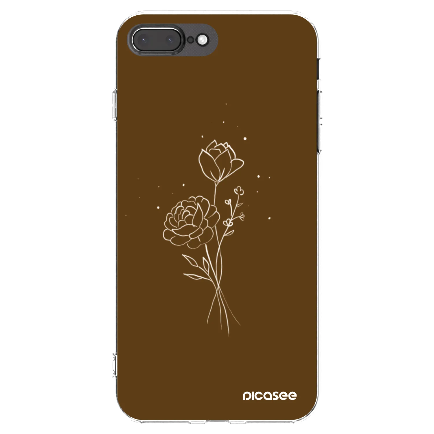 Picasee átlátszó szilikon tok az alábbi mobiltelefonokra Apple iPhone 7 Plus - Brown flowers