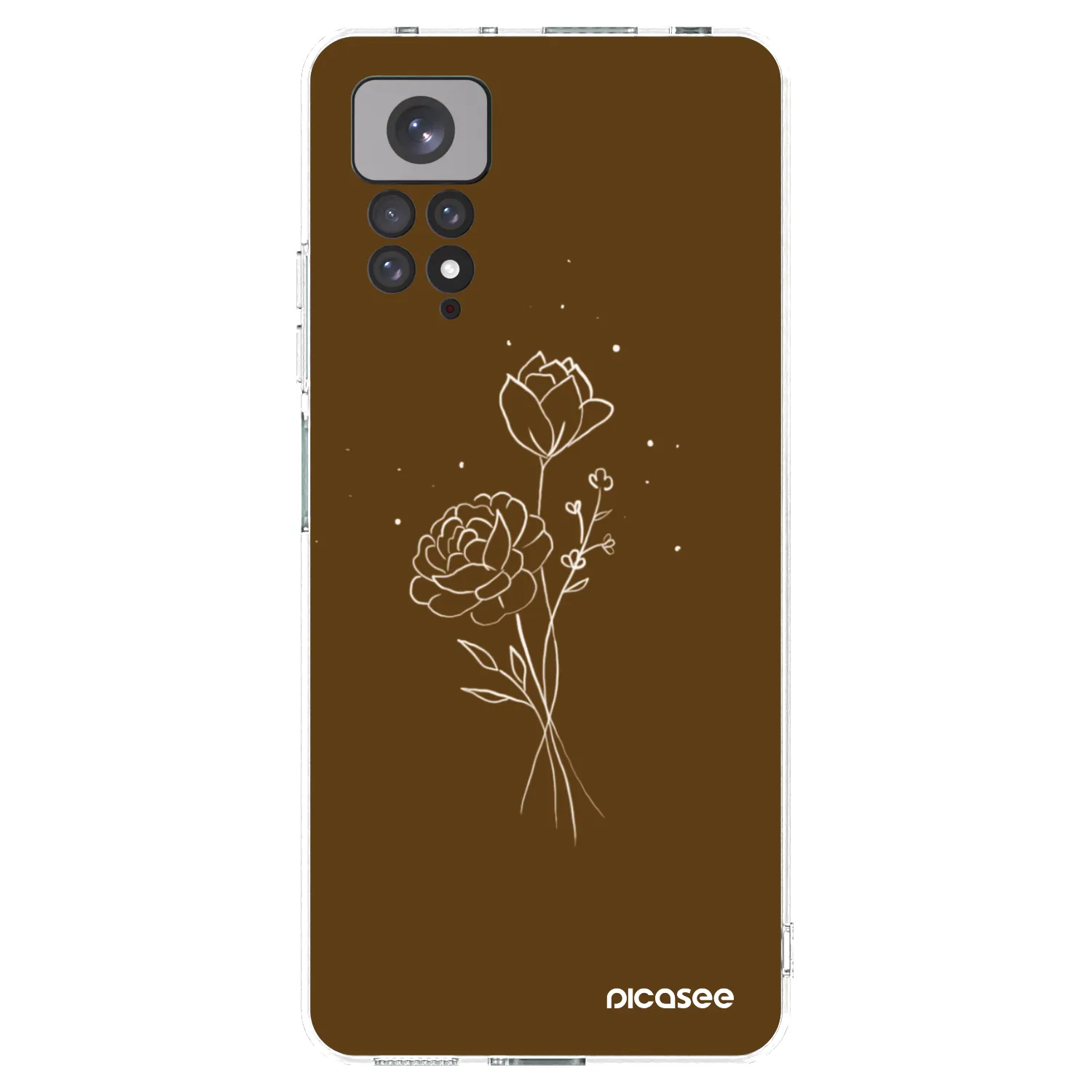 Picasee átlátszó szilikon tok az alábbi mobiltelefonokra Xiaomi Redmi Note 11 - Brown flowers