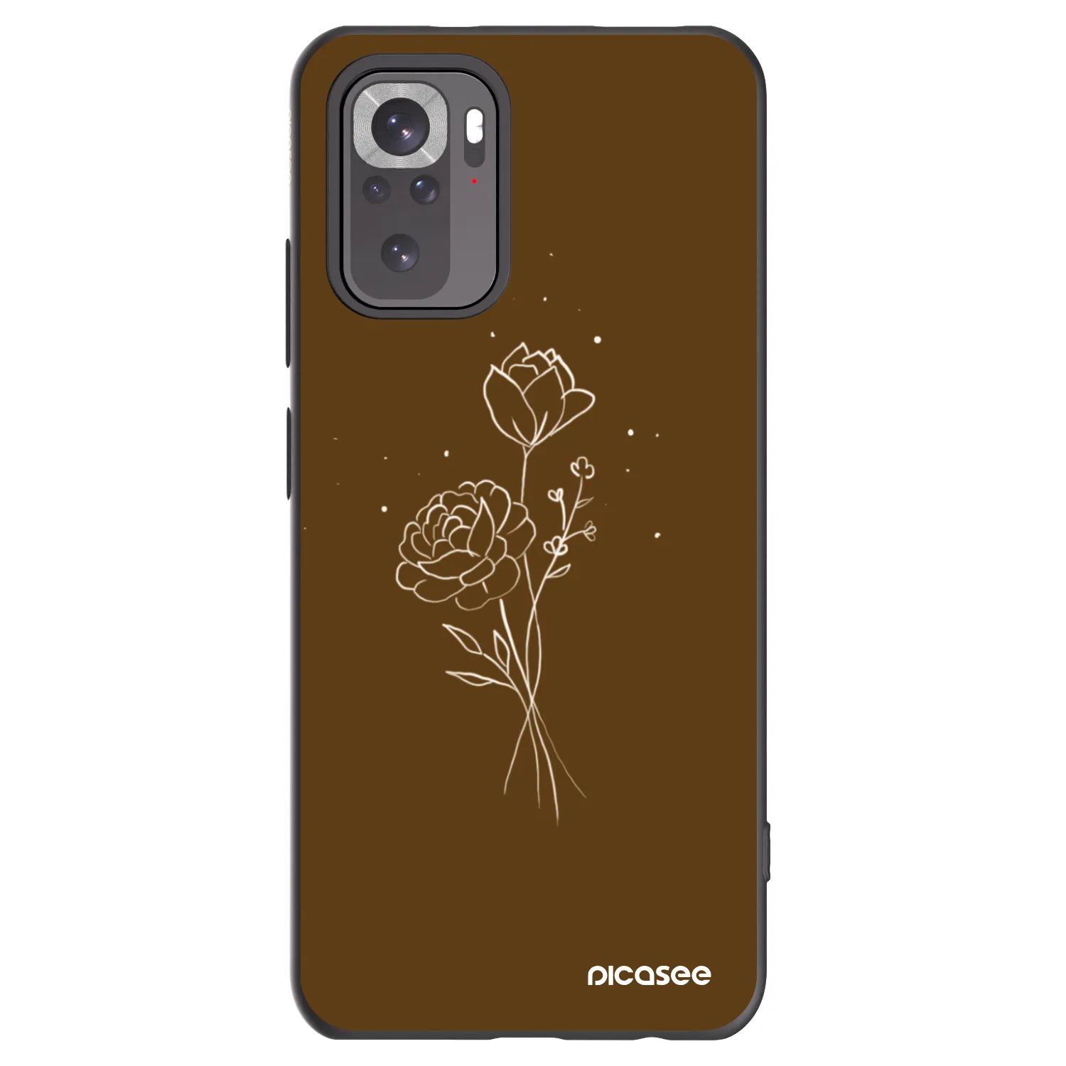 Picasee fekete szilikon tok az alábbi mobiltelefonokra Xiaomi Redmi Note 11S 4G - Brown flowers