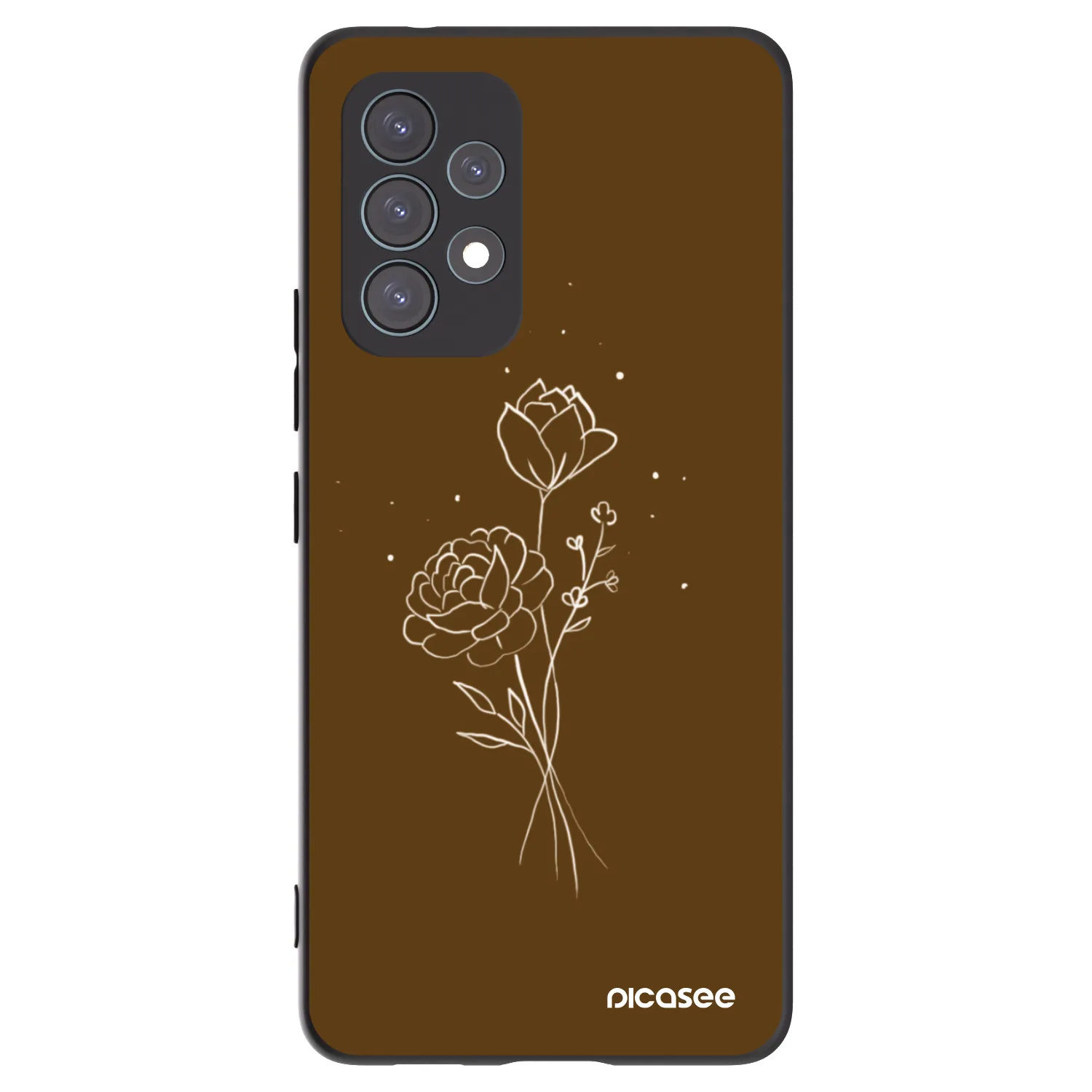 Picasee fekete szilikon tok az alábbi mobiltelefonokra Samsung Galaxy A53 5G A536 - Brown flowers