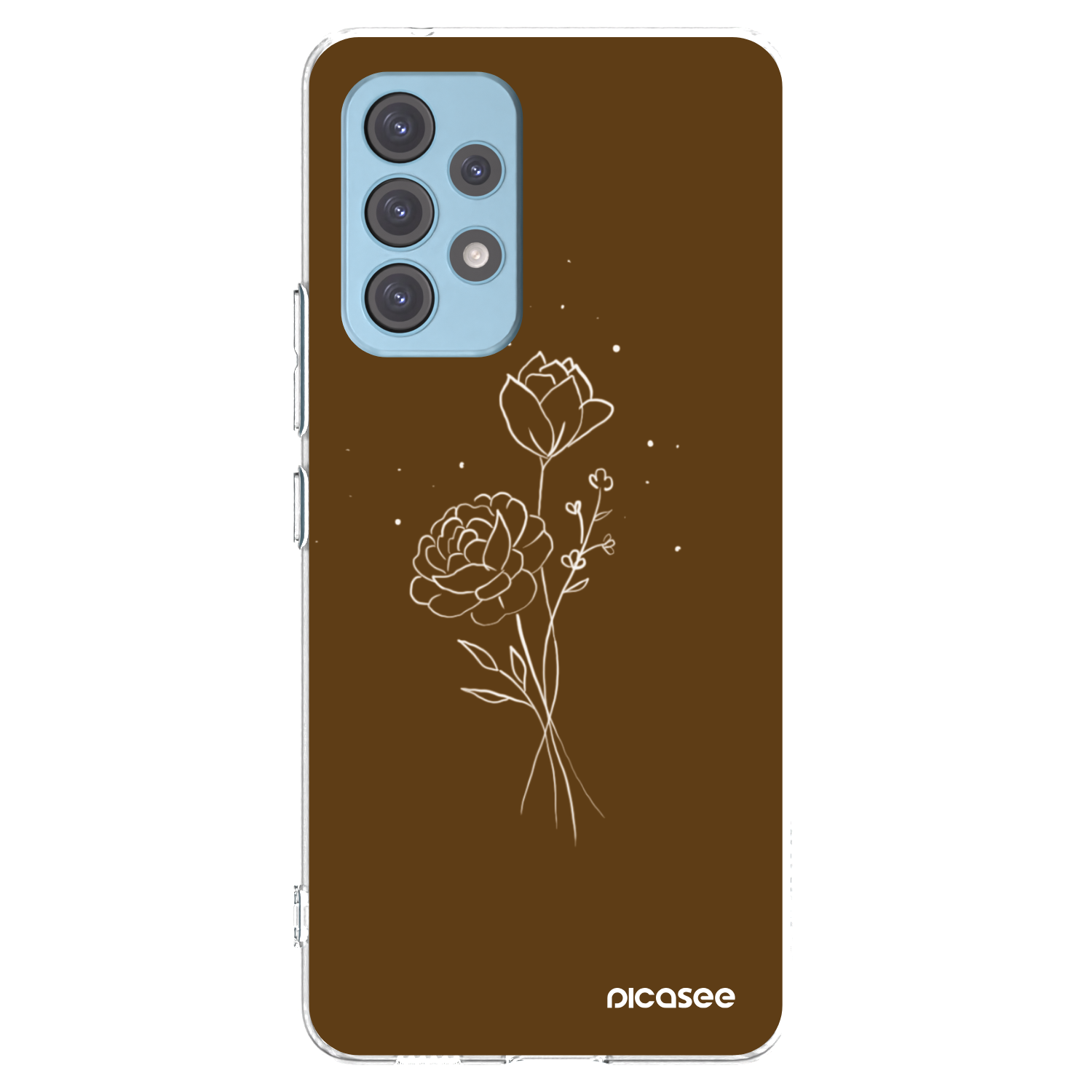 Picasee átlátszó szilikon tok az alábbi mobiltelefonokra Samsung Galaxy A53 5G A536 - Brown flowers