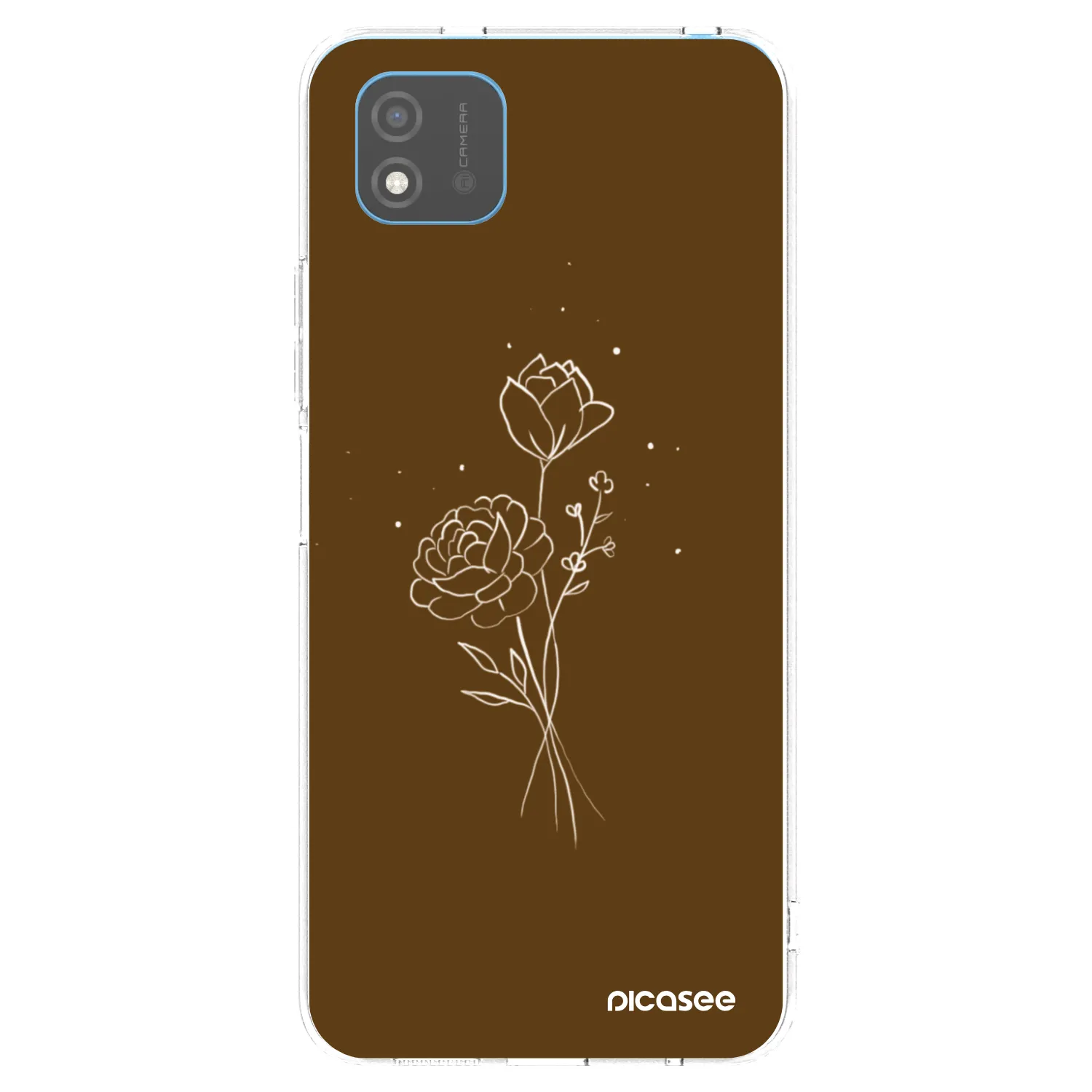 Picasee átlátszó szilikon tok az alábbi mobiltelefonokra Realme C11 (2021) - Brown flowers