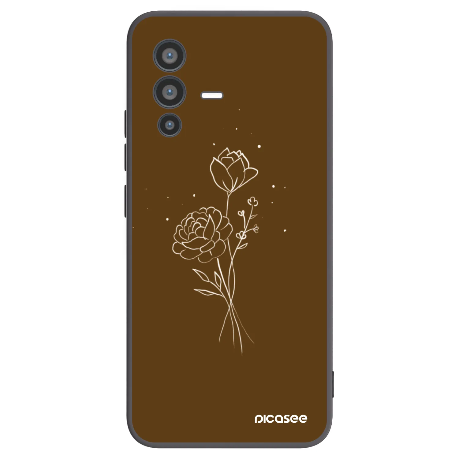 Picasee fekete szilikon tok az alábbi mobiltelefonokra Vivo V23 5G - Brown flowers