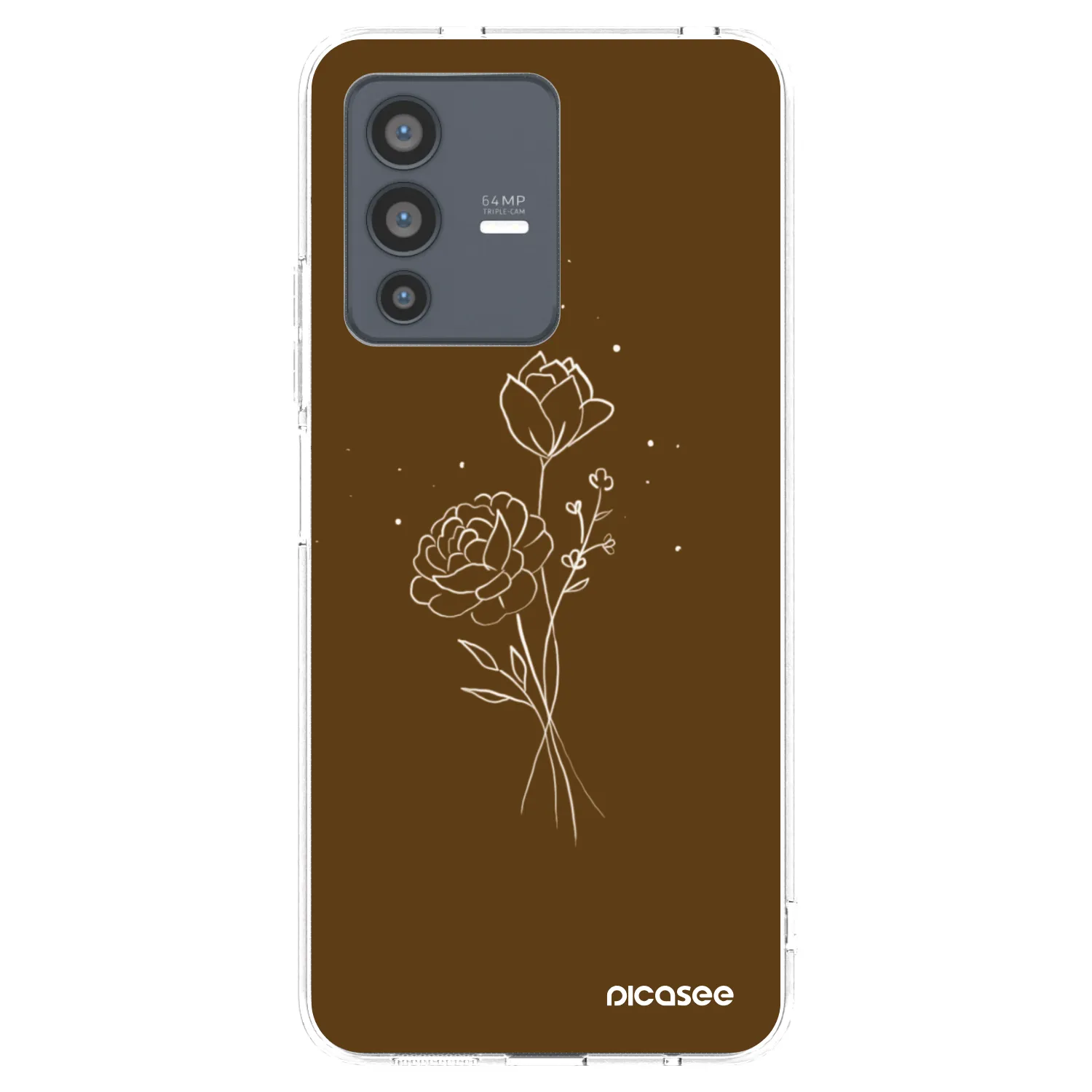 Picasee átlátszó szilikon tok az alábbi mobiltelefonokra Vivo V23 5G - Brown flowers