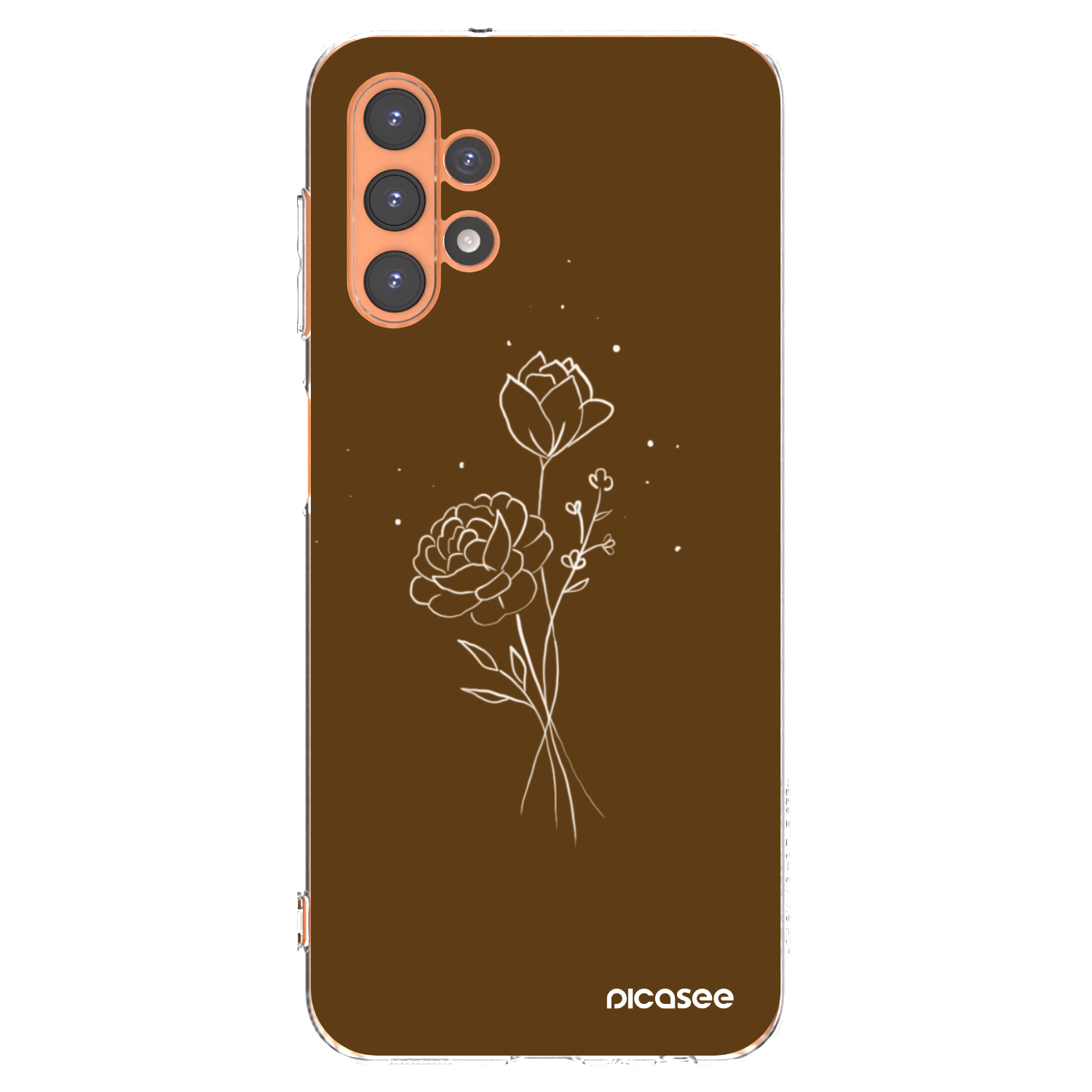 Picasee átlátszó szilikon tok az alábbi mobiltelefonokra Samsung Galaxy A13 4G A135 - Brown flowers
