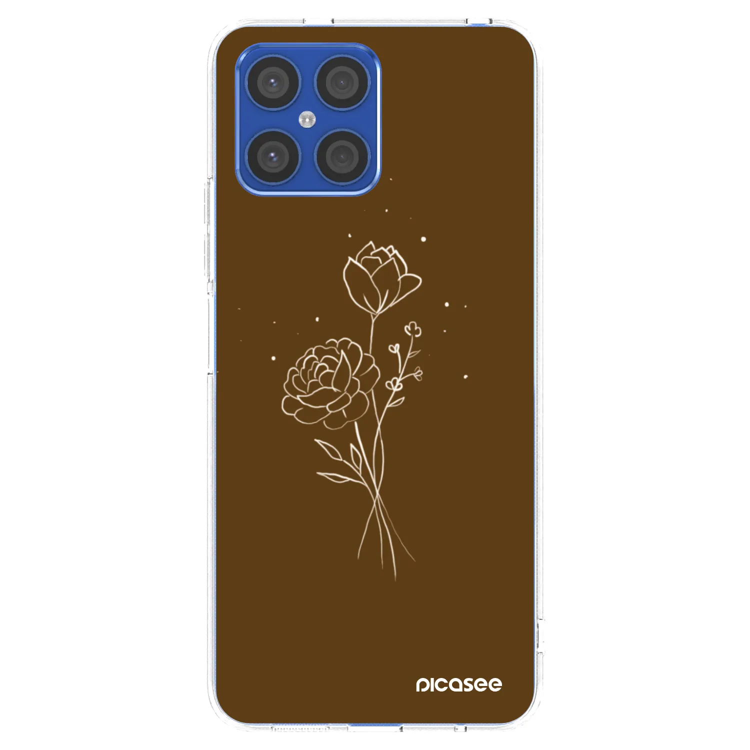 Picasee átlátszó szilikon tok az alábbi mobiltelefonokra Honor X8 4G - Brown flowers