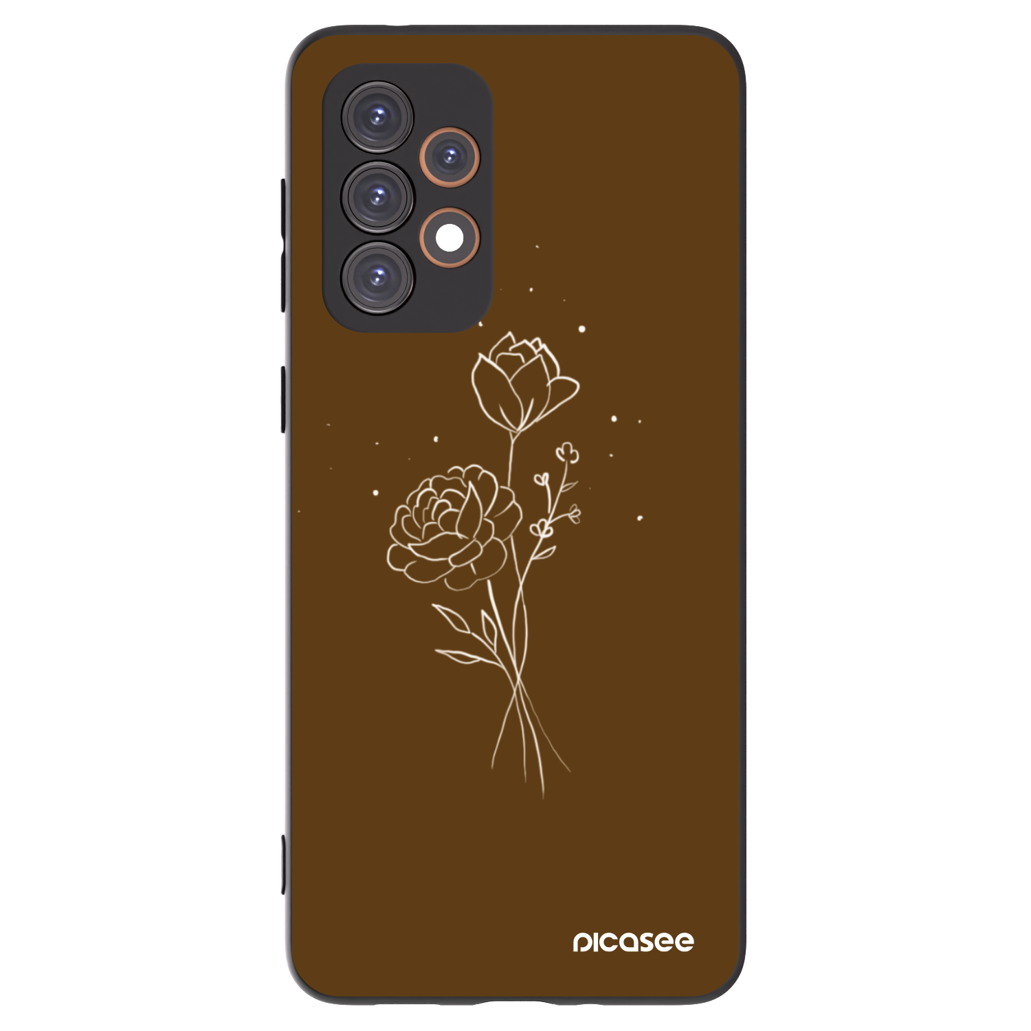 Picasee fekete szilikon tok az alábbi mobiltelefonokra Samsung Galaxy A33 5G A336 - Brown flowers