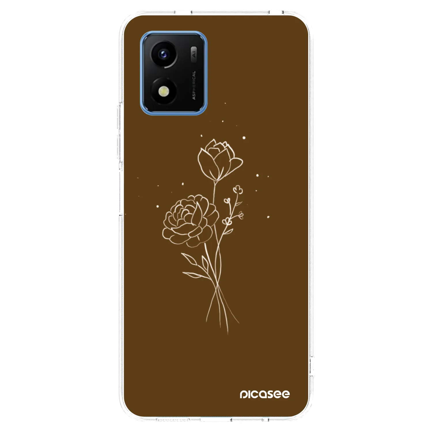 Picasee átlátszó szilikon tok az alábbi mobiltelefonokra Vivo Y01 - Brown flowers