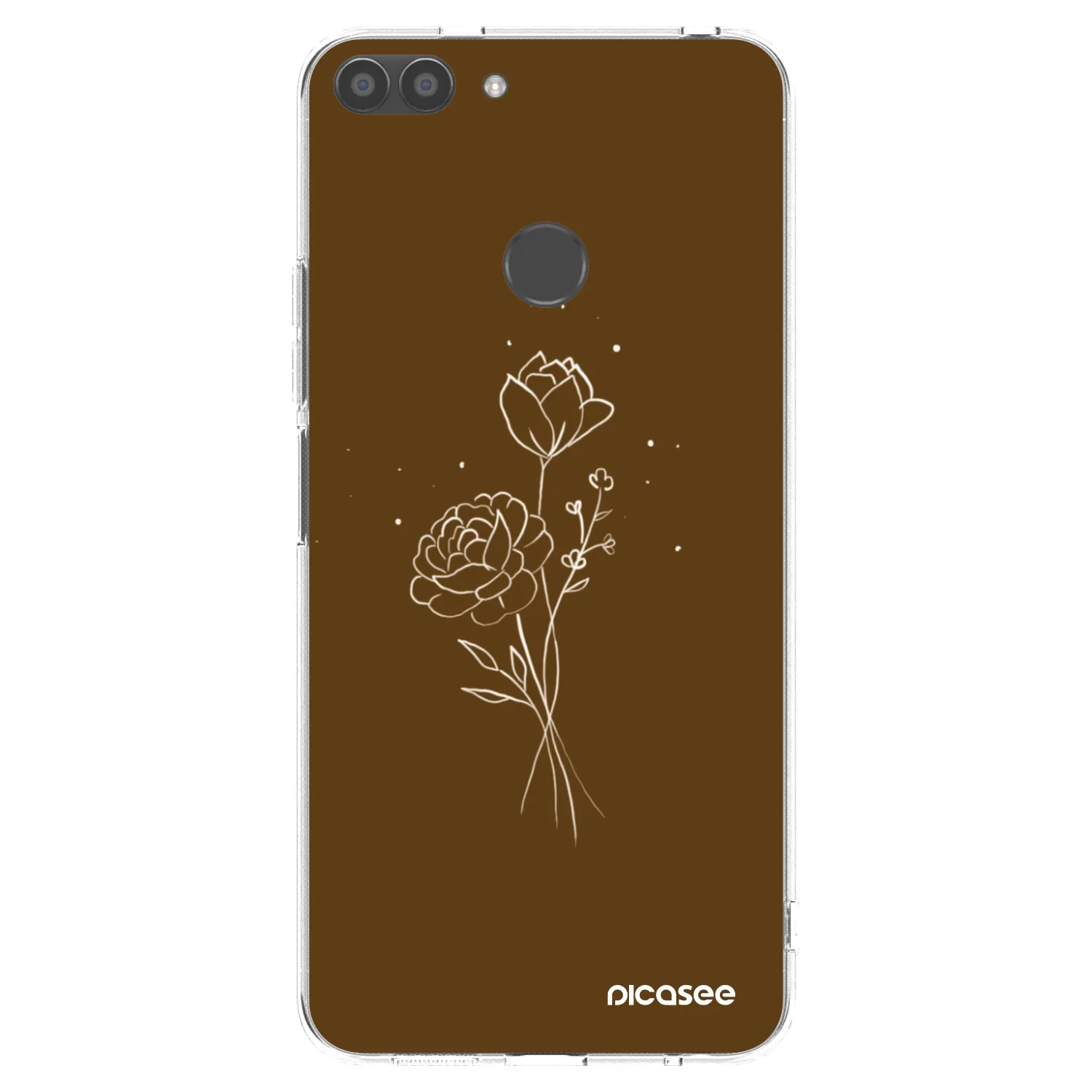 Picasee átlátszó szilikon tok az alábbi mobiltelefonokra Huawei P Smart - Brown flowers