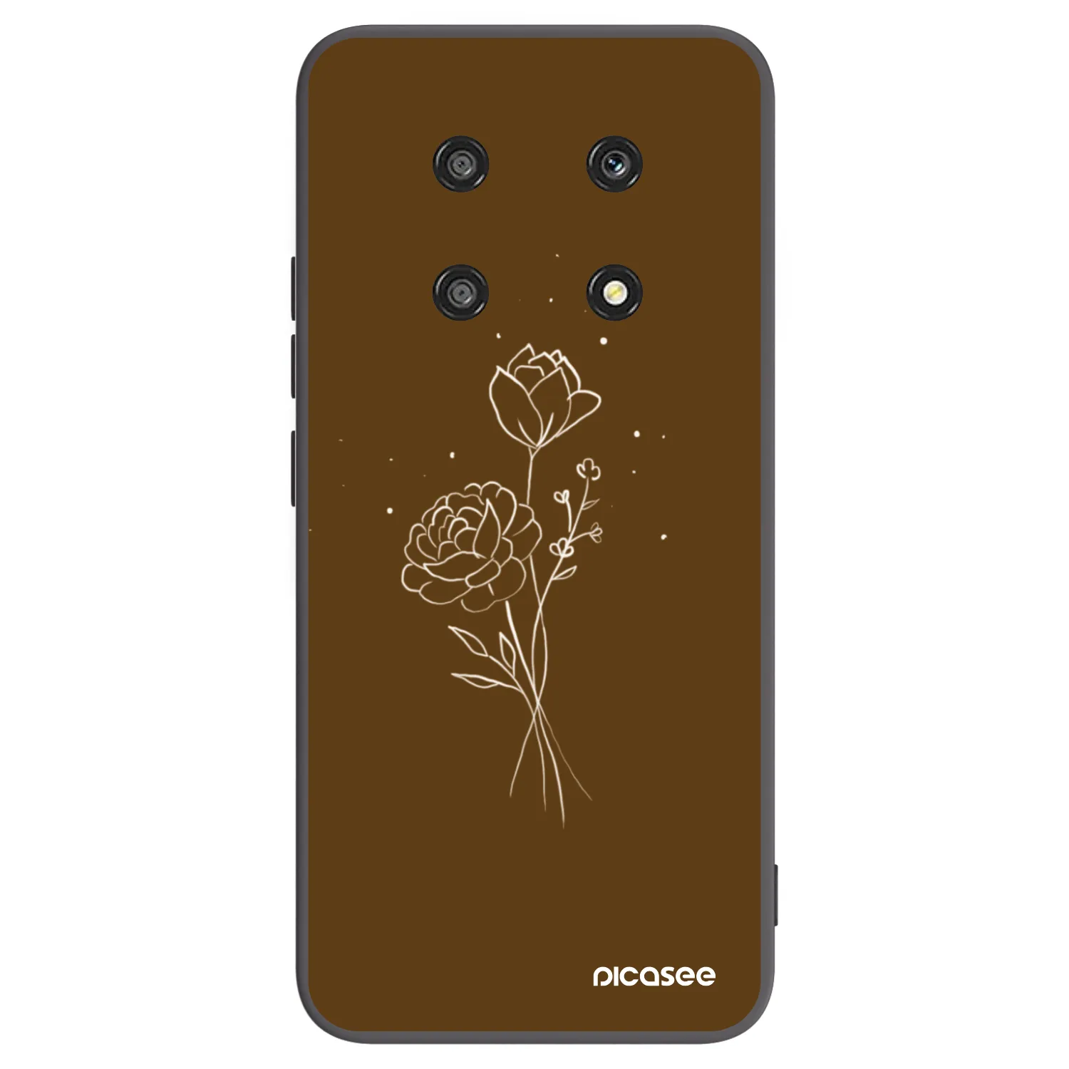 Picasee fekete szilikon tok az alábbi mobiltelefonokra Honor Magic4 Lite 5G - Brown flowers