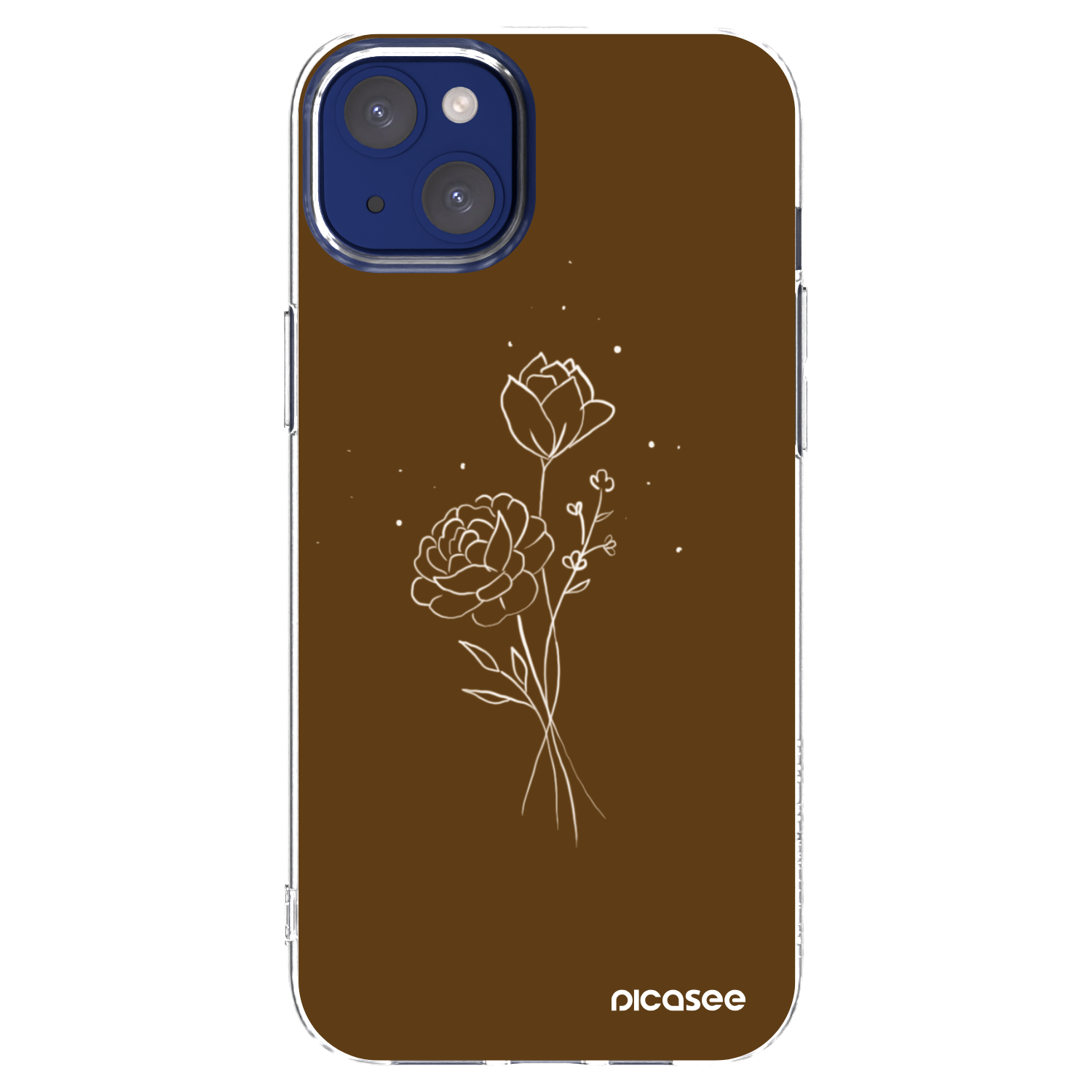 Picasee átlátszó szilikon tok az alábbi mobiltelefonokra Apple iPhone 14 Plus - Brown flowers
