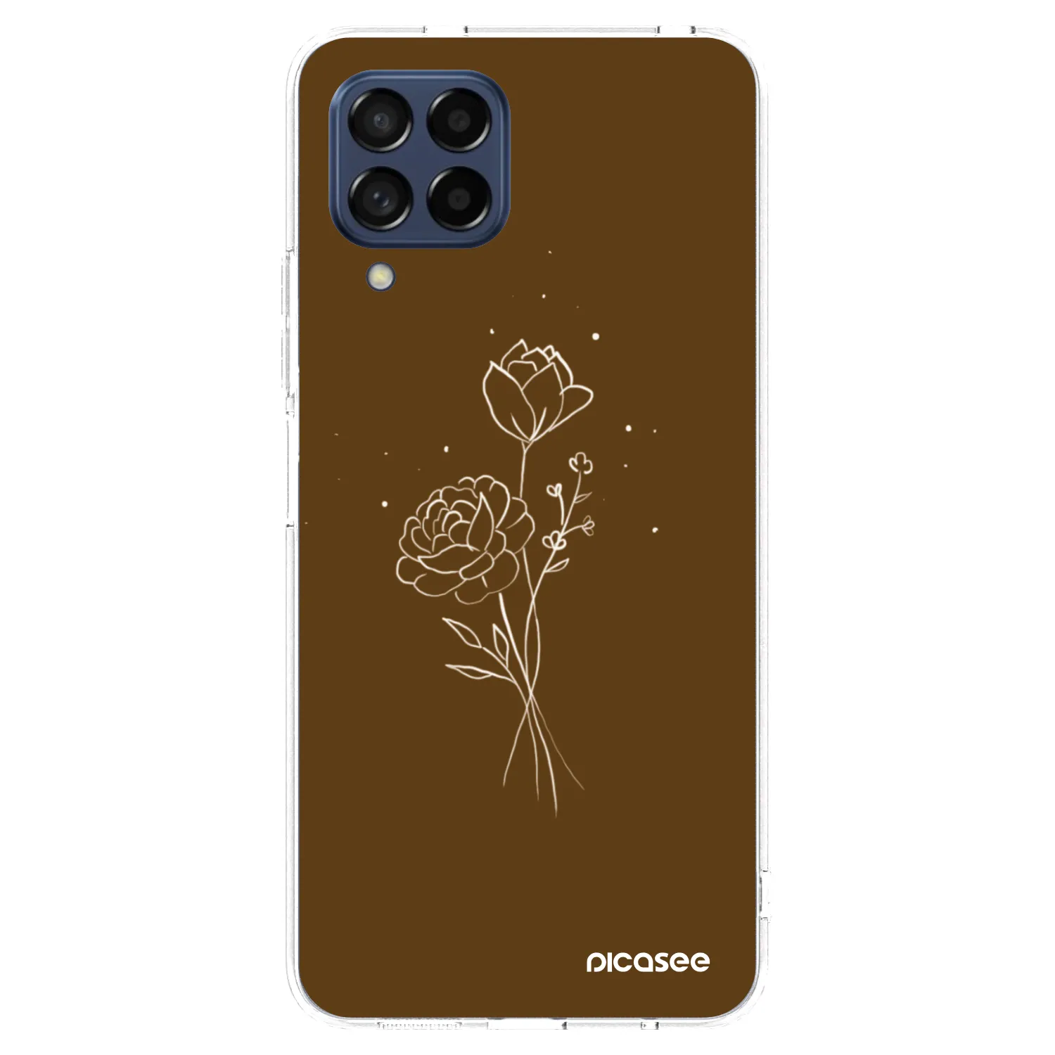 Picasee átlátszó szilikon tok az alábbi mobiltelefonokra Samsung Galaxy M53 5G - Brown flowers