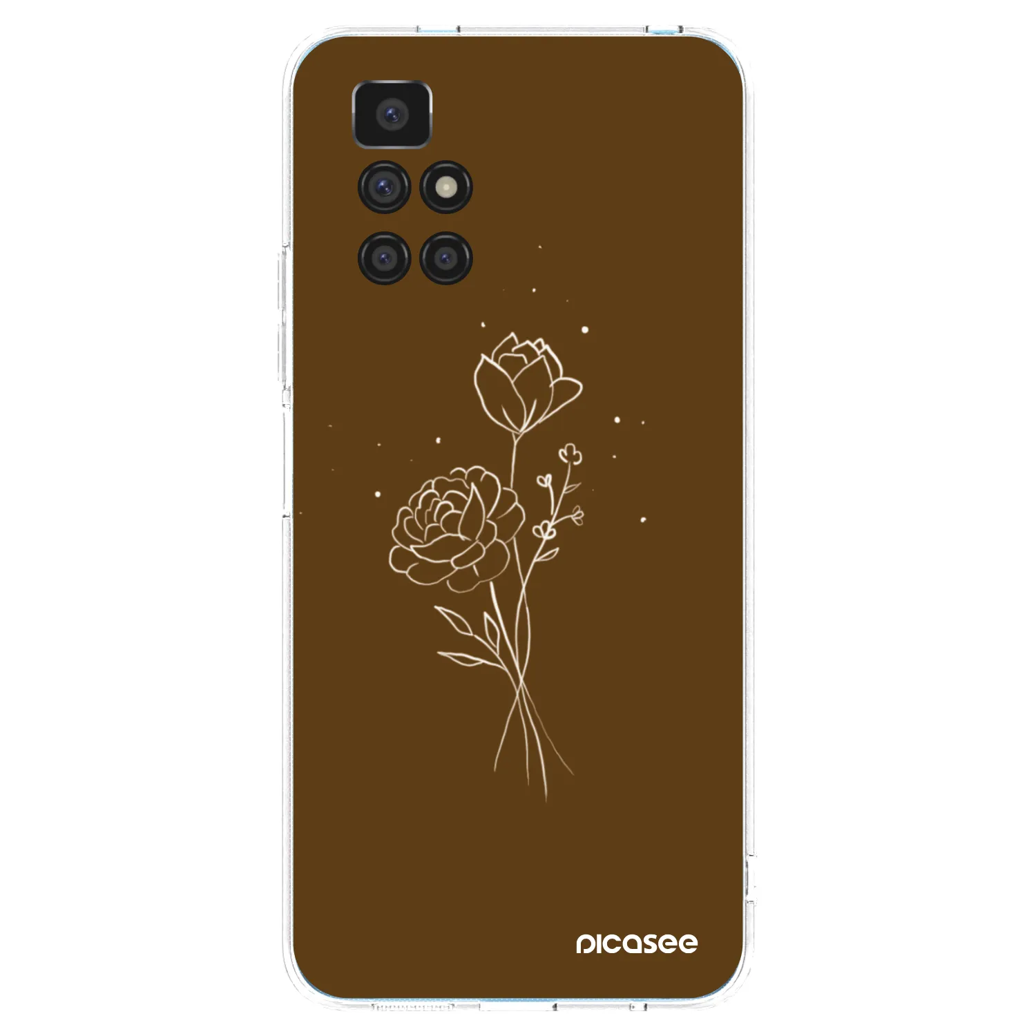 Picasee átlátszó szilikon tok az alábbi mobiltelefonokra Xiaomi Redmi 10 (2022) - Brown flowers
