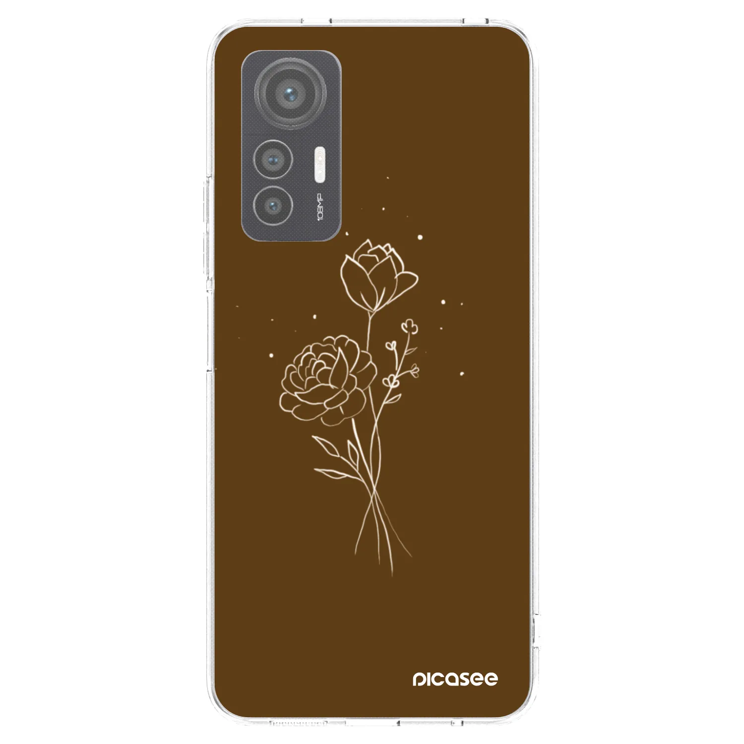 Picasee átlátszó szilikon tok az alábbi mobiltelefonokra Xiaomi 12 Lite - Brown flowers